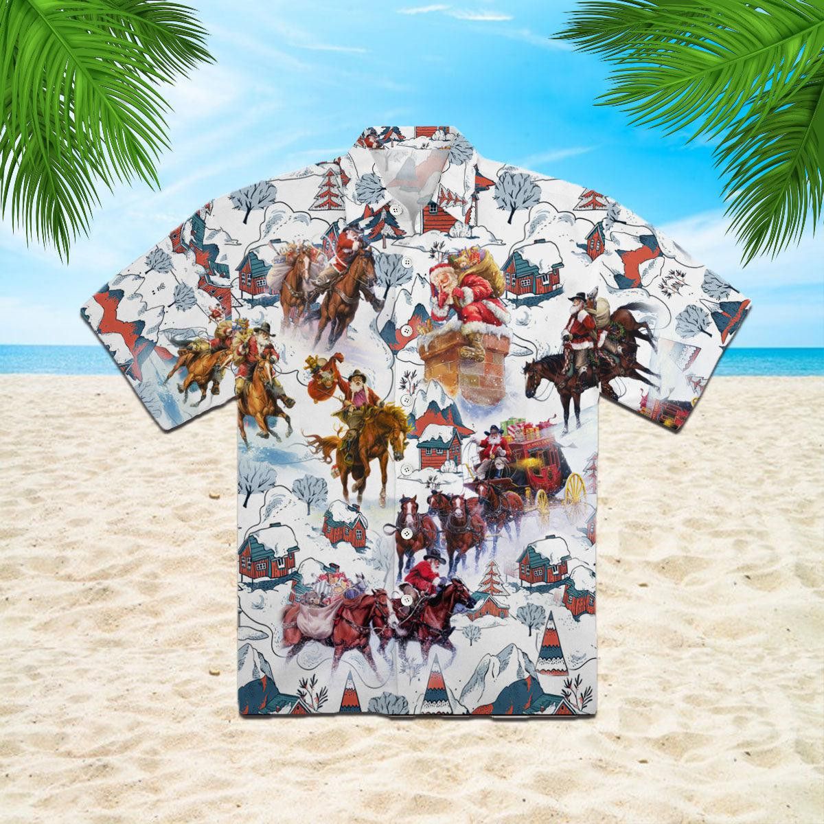 Vintage Santa Cowboy Trendy Hawaiian Shirt