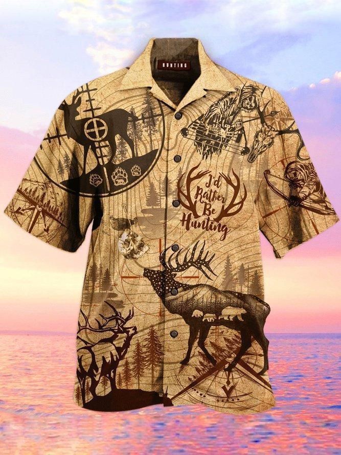 Vintage Style Hunting Deer Pattern Trendy Hawaiian Shirt Vintage Style Hunting Deer Pattern Trendy Hawaiian Shirt