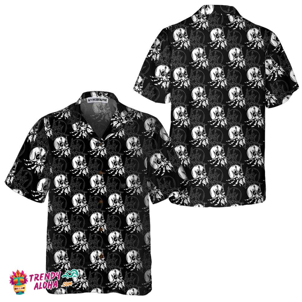 Vintage Style Skull Shell Hermit Crab Seamless Pattern Hawaiian Shirt, Unique Crab Shirt, Crab Print Shirt
