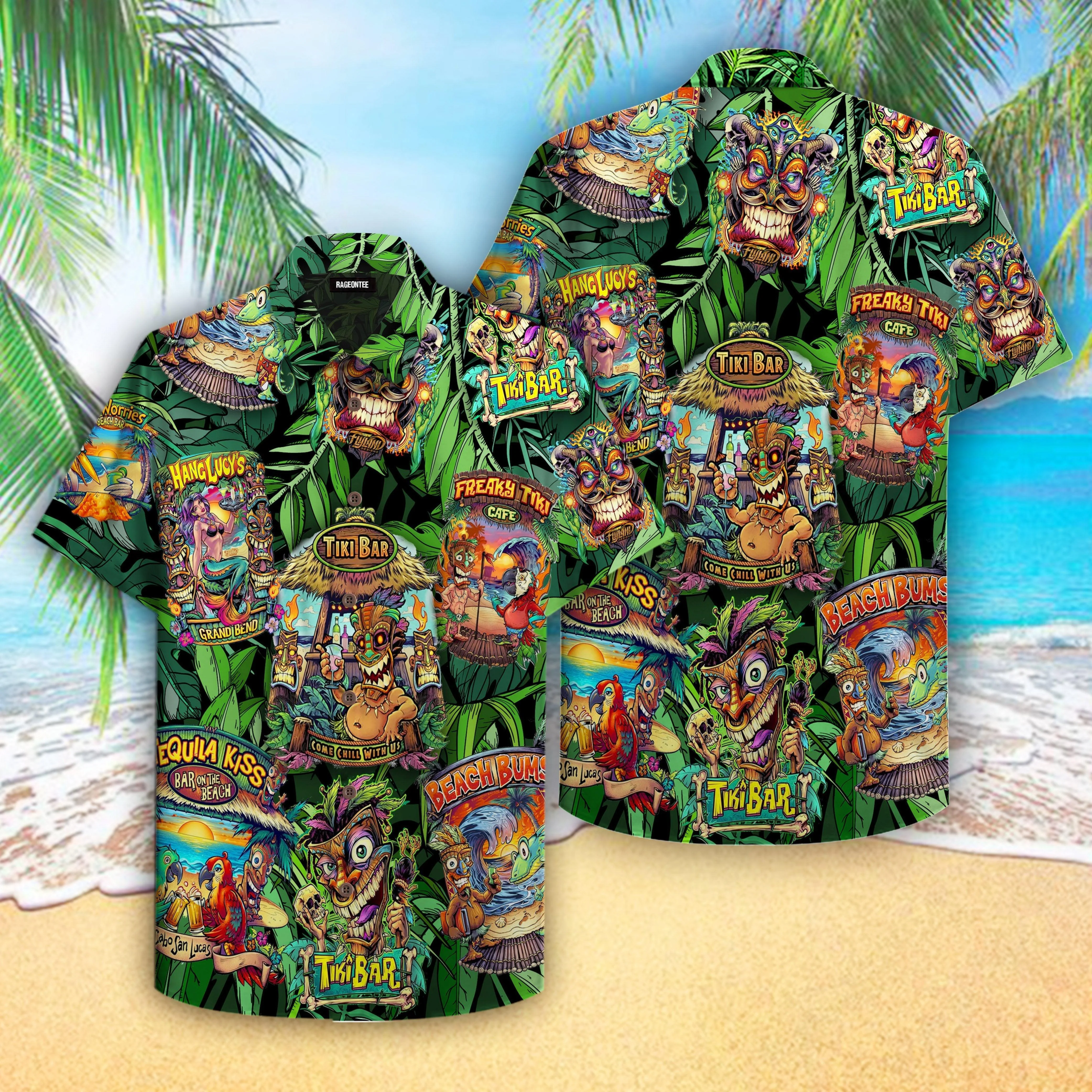 Vintage Tiki Bar Translated into Hawaiian Shirt