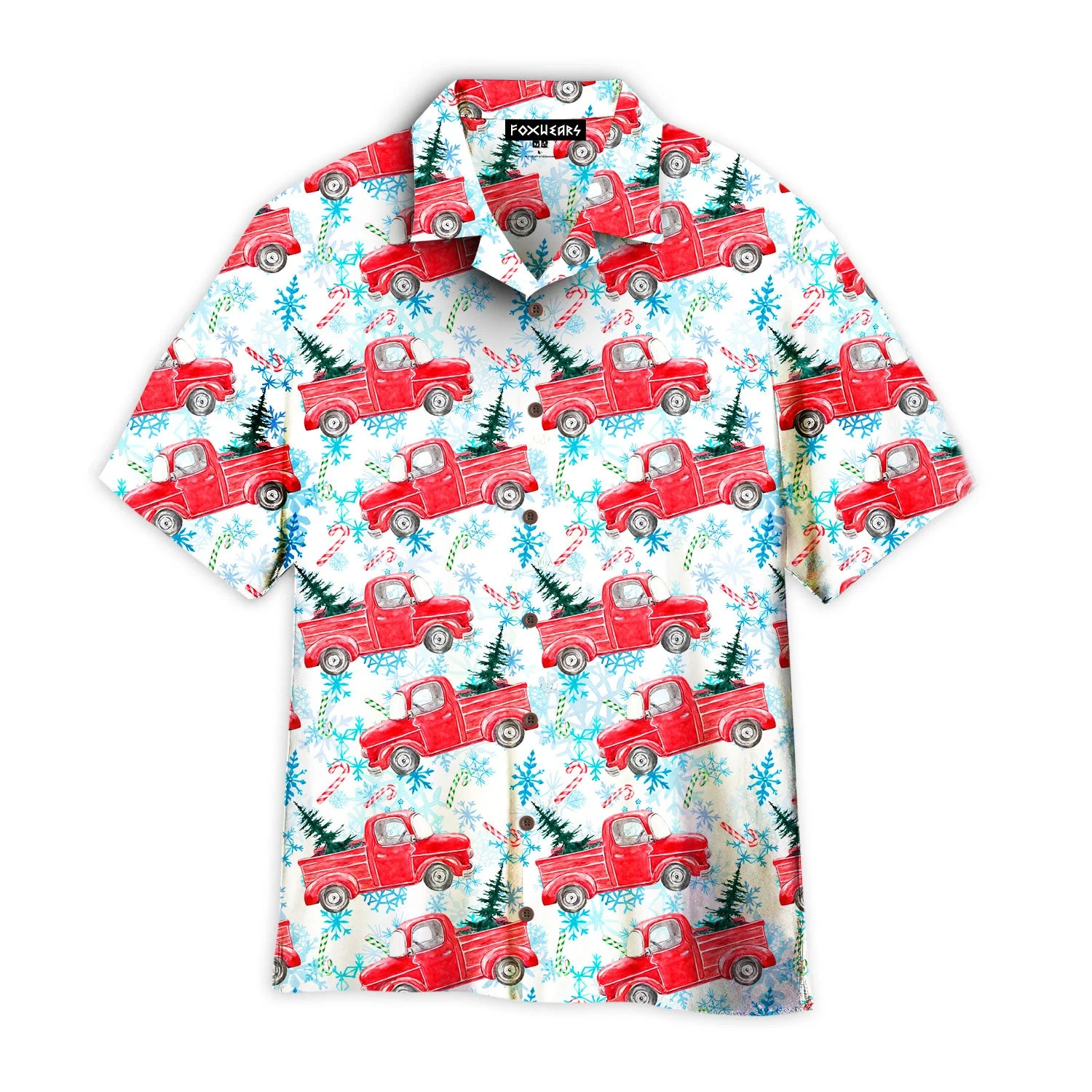 Vintage Truck Winter Christmas Aloha Hawaiian Shirts