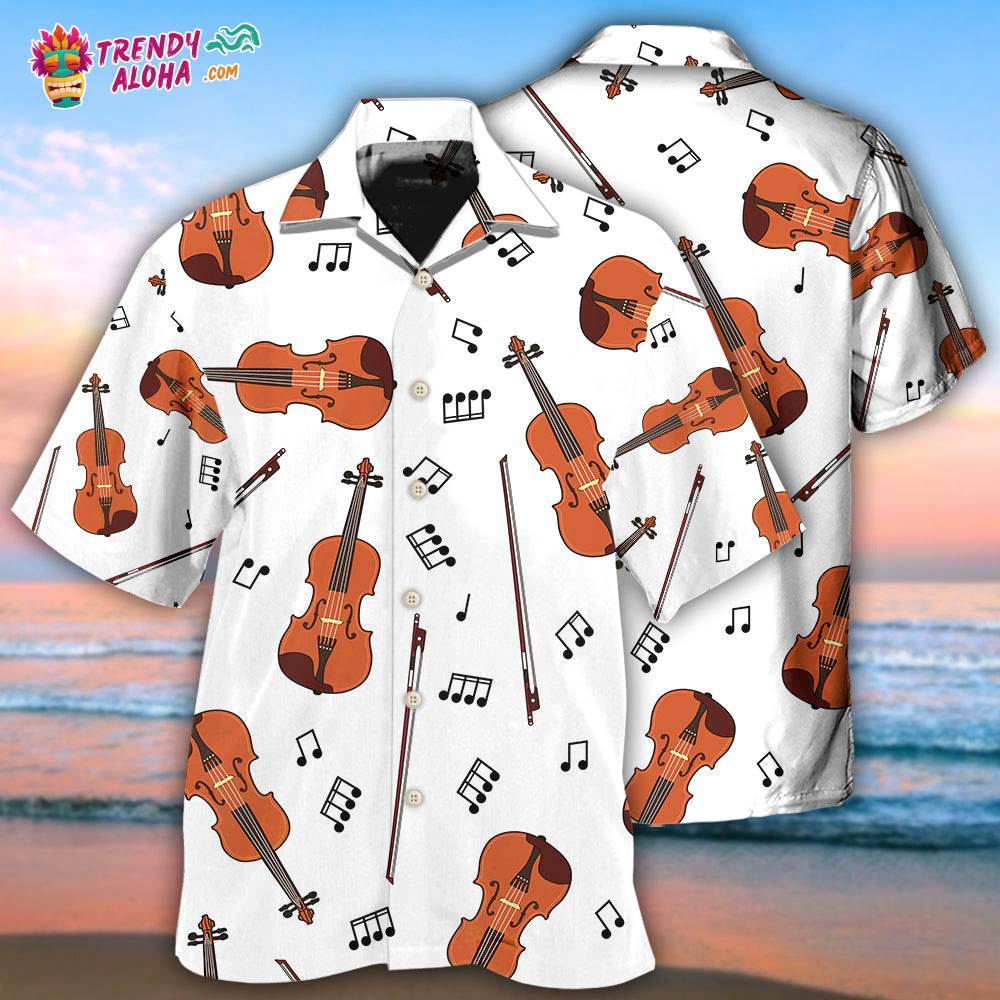 Violin Basic Style Music Notes Hawaiian Shirt – Trendy Aloha