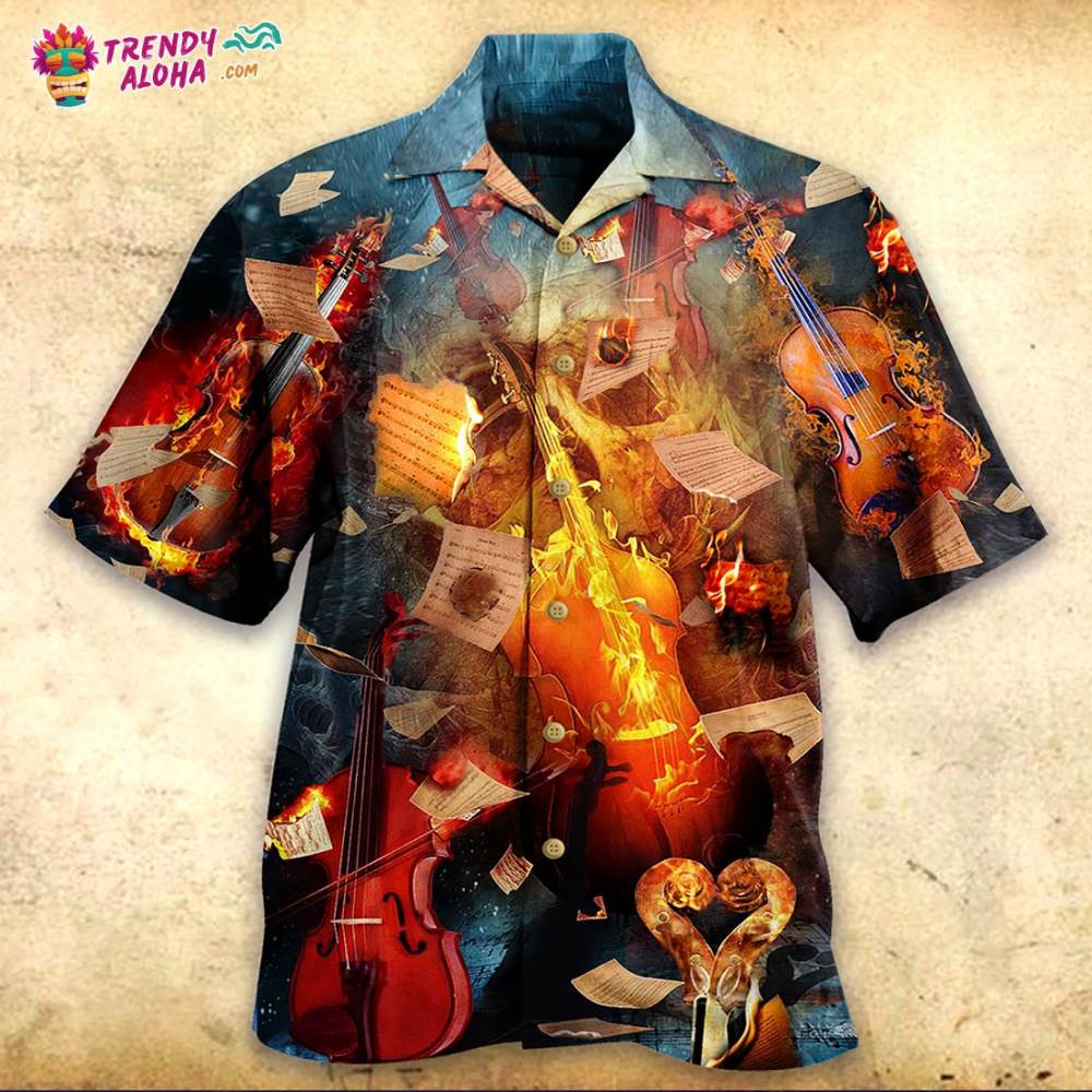 Violin Music Fire Burn Fire Hawaiian Shirt – Trendy Aloha