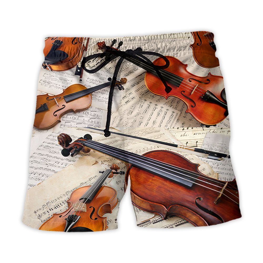Violin Vintage Style Music Lover Trendy Aloha Hawaiian Beach Shorts Violin Vintage Style Music Lover Trendy Aloha Hawaiian Beach Shorts