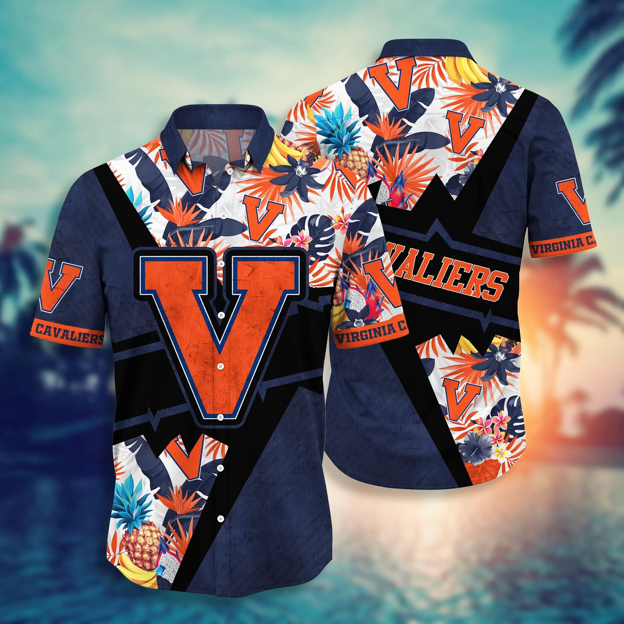 Virginia Cavaliers NCAA Hawaiian Shirt Camping Aloha Shirt Virginia Cavaliers NCAA Hawaiian Shirt Camping Aloha Shirt