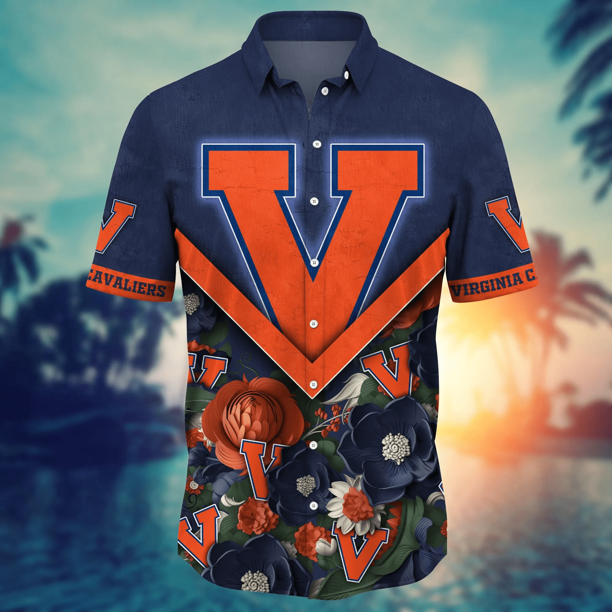 Virginia Cavaliers NCAA Hawaiian Shirt Custom Sea Shores Aloha Shirt