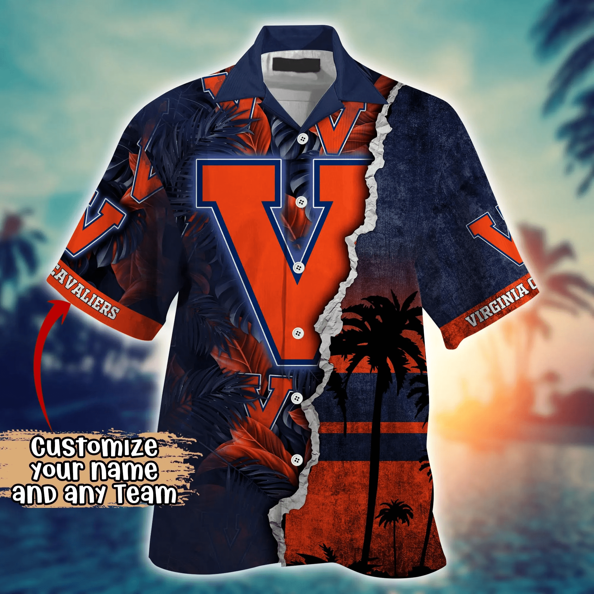 Virginia Cavaliers NCAA Hawaiian Shirt Custom Sunscreen Aloha Shirt