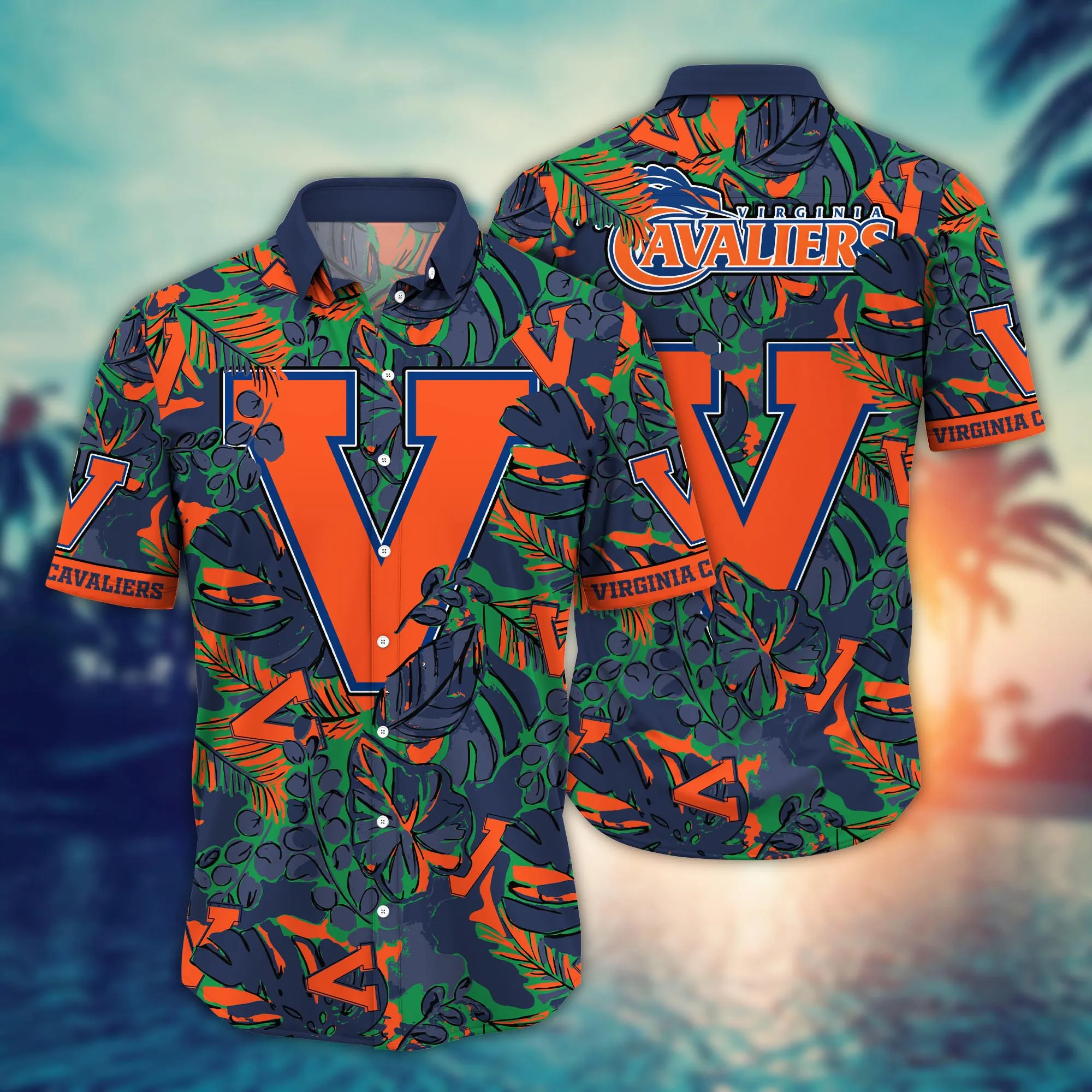 Virginia Cavaliers NCAA Hawaiian Shirt Sea Breeze Aloha Shirt Virginia Cavaliers NCAA Hawaiian Shirt Sea Breeze Aloha Shirt
