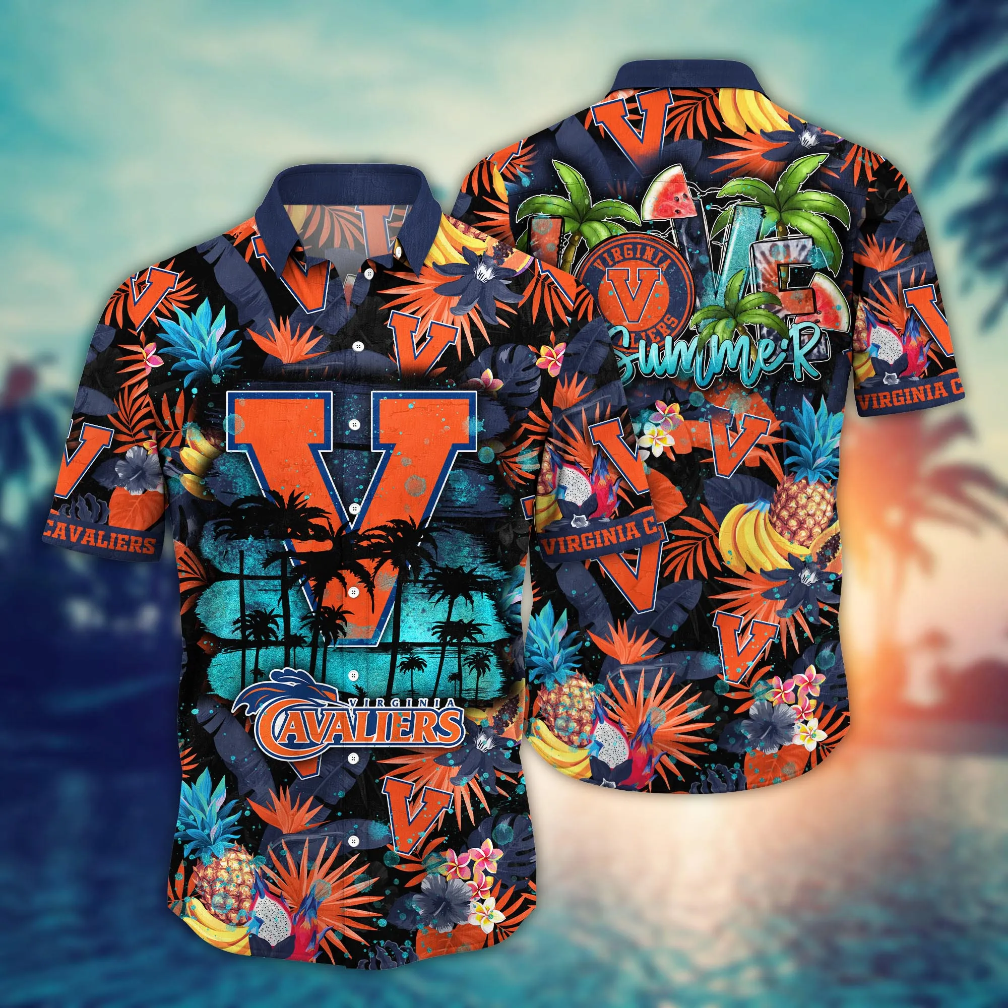 Virginia Cavaliers NCAA Hawaiian Shirt Sun-Uptime Aloha Shirt Virginia Cavaliers NCAA Hawaiian Shirt Sun-Uptime Aloha Shirt