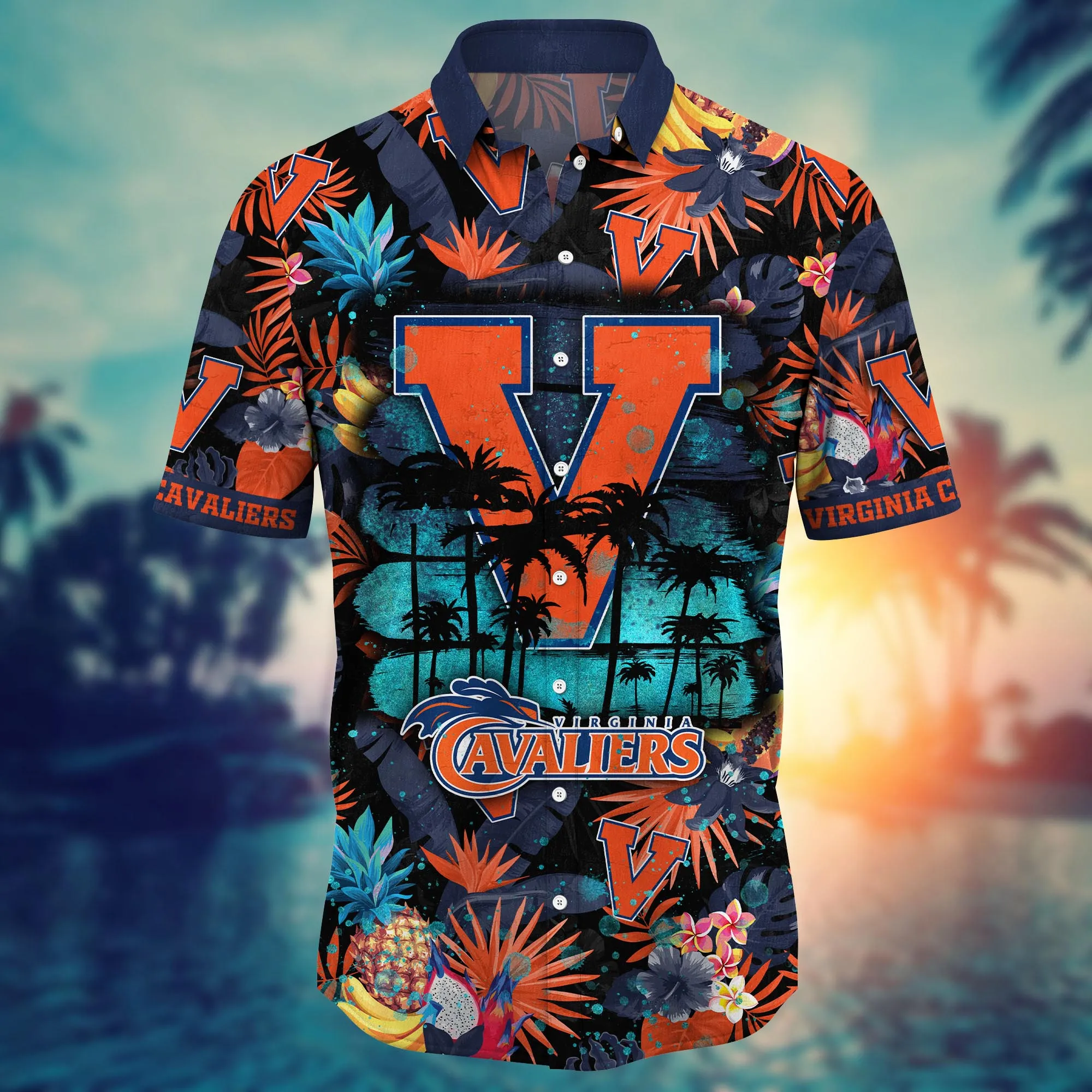 Virginia Cavaliers NCAA Hawaiian Shirt Sun-Uptime Aloha Shirt