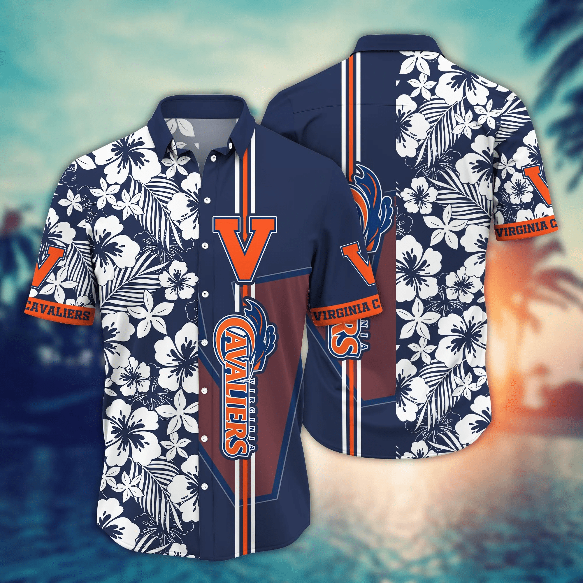 Virginia Cavaliers NCAA Hawaiian Shirt Tan Linestime Aloha Shirt Virginia Cavaliers NCAA Hawaiian Shirt Tan Linestime Aloha Shirt