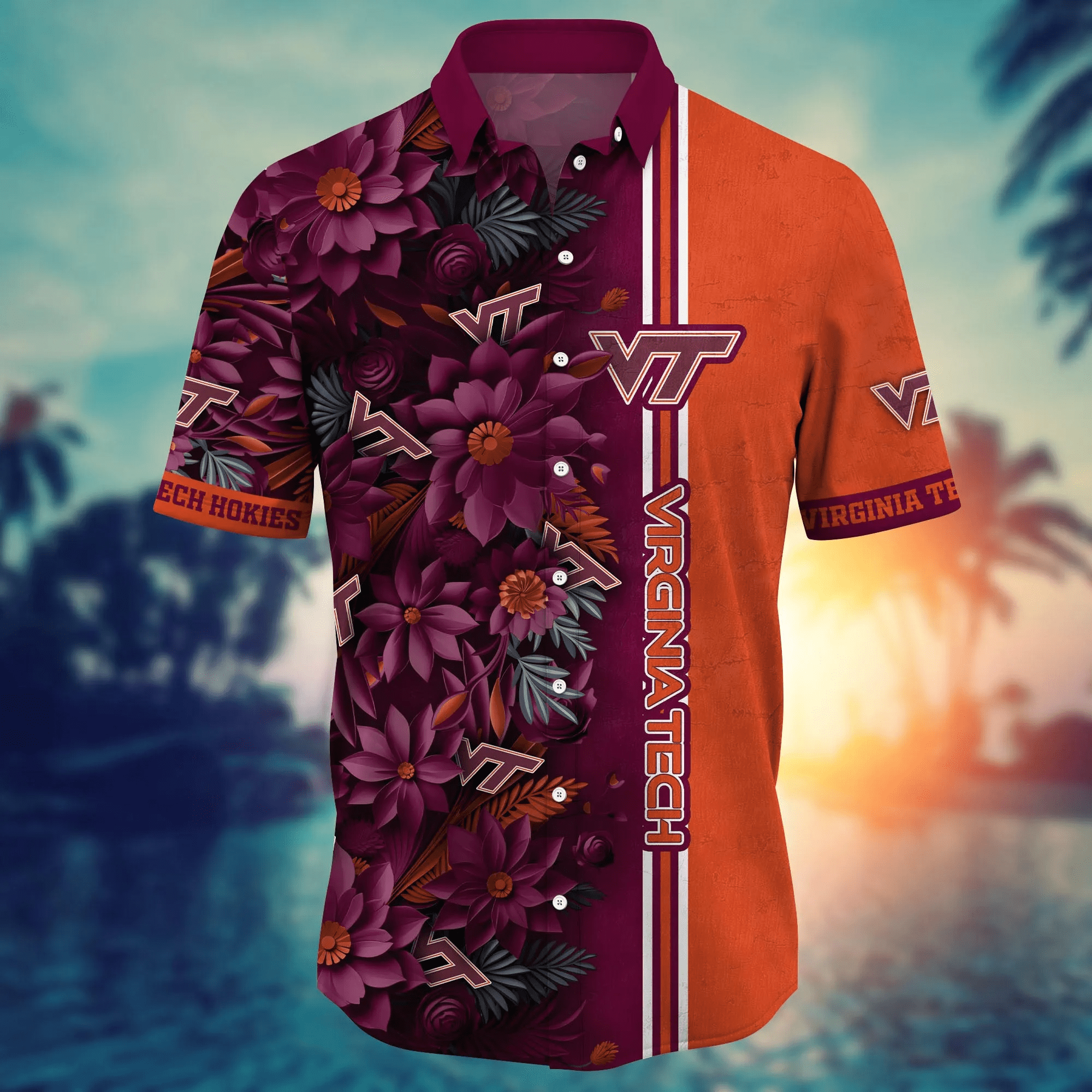 Virginia Tech Hokies NCAA Hawaiian Shirt Custom Warm Days Aloha Shirt