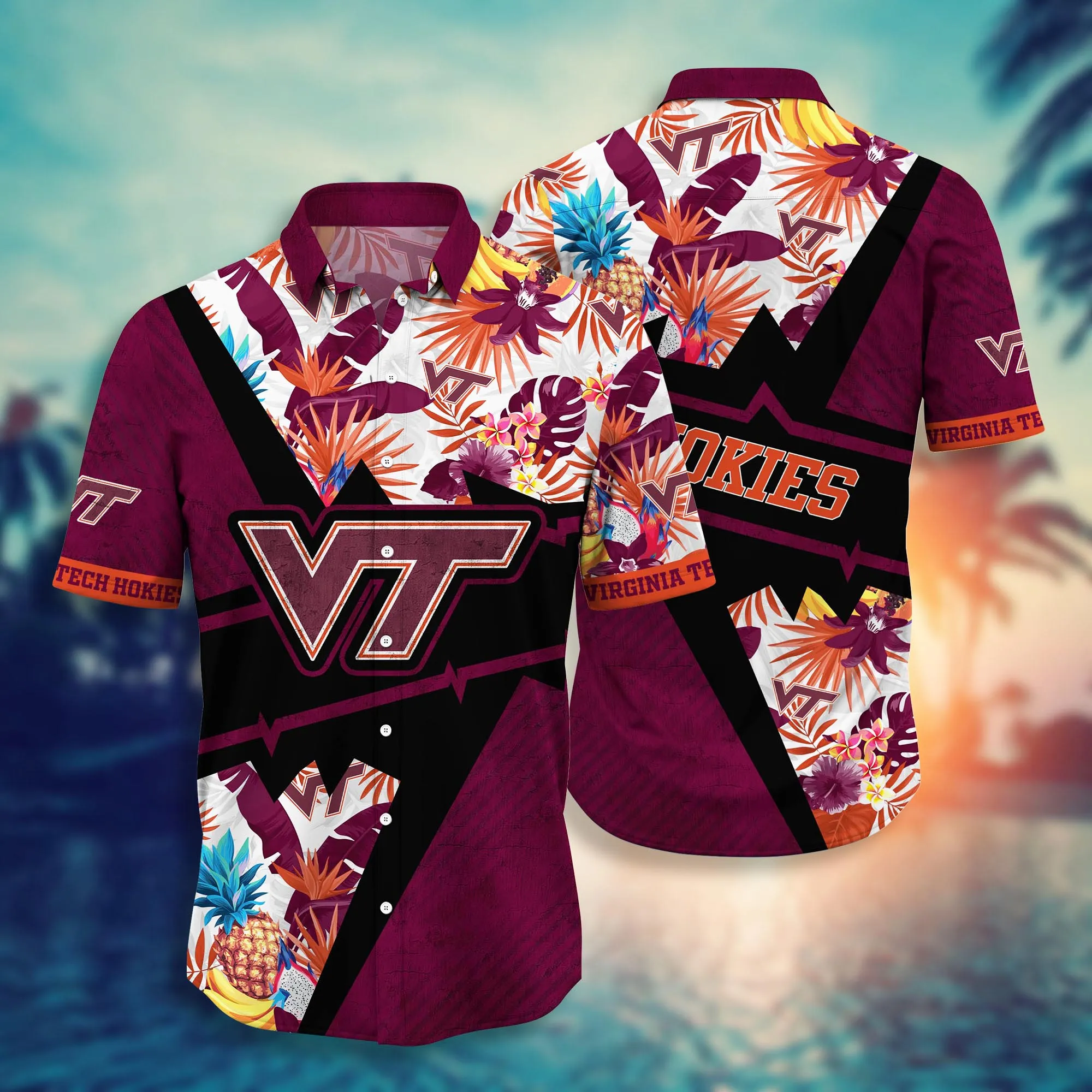 Virginia Tech Hokies NCAA Hawaiian Shirt Outdoor Movies Aloha Shirt