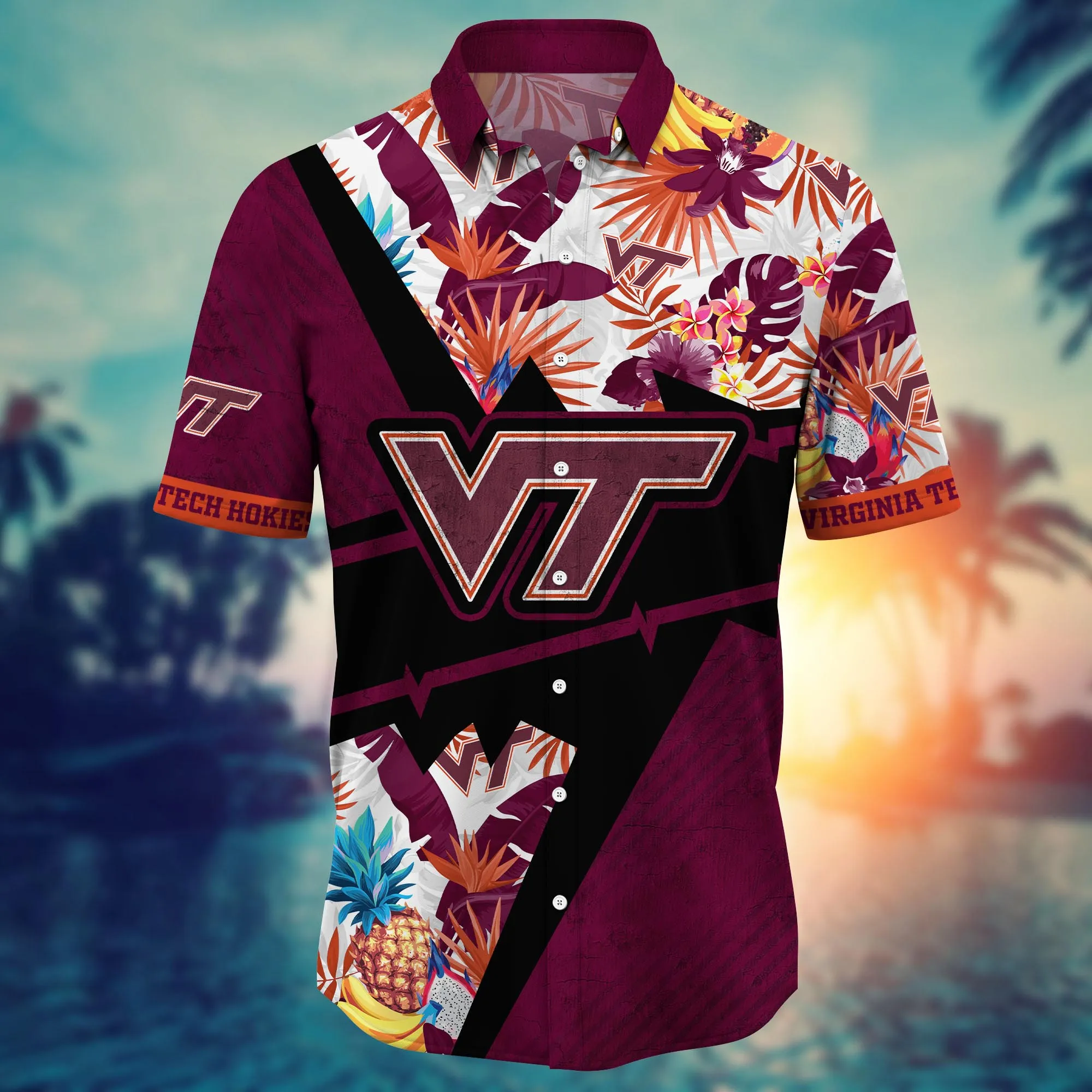 Virginia Tech Hokies NCAA Hawaiian Shirt Outdoor Movies Aloha Shirt