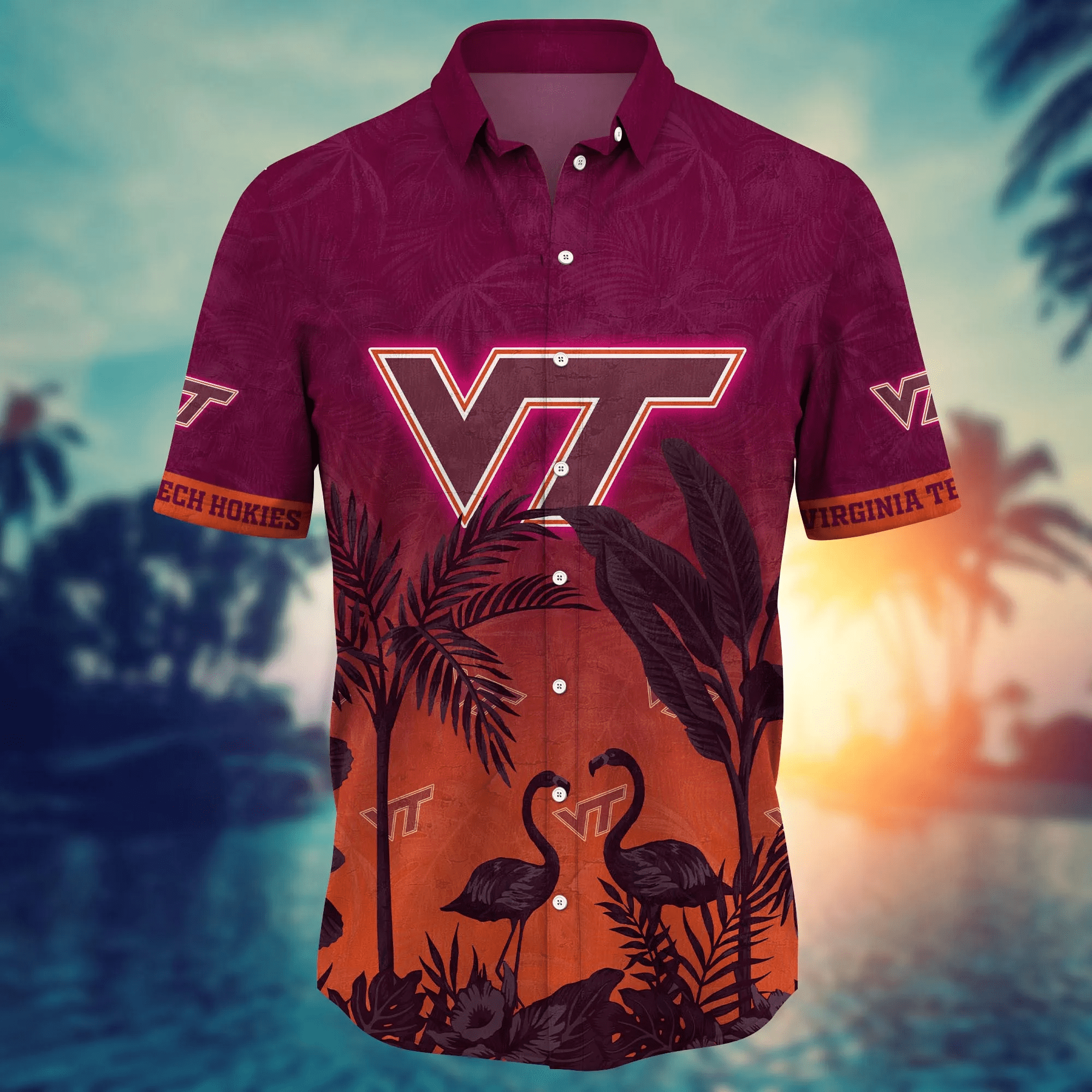 Virginia Tech Hokies NCAA Hawaiian Shirt Pool Daystime Aloha Shirt