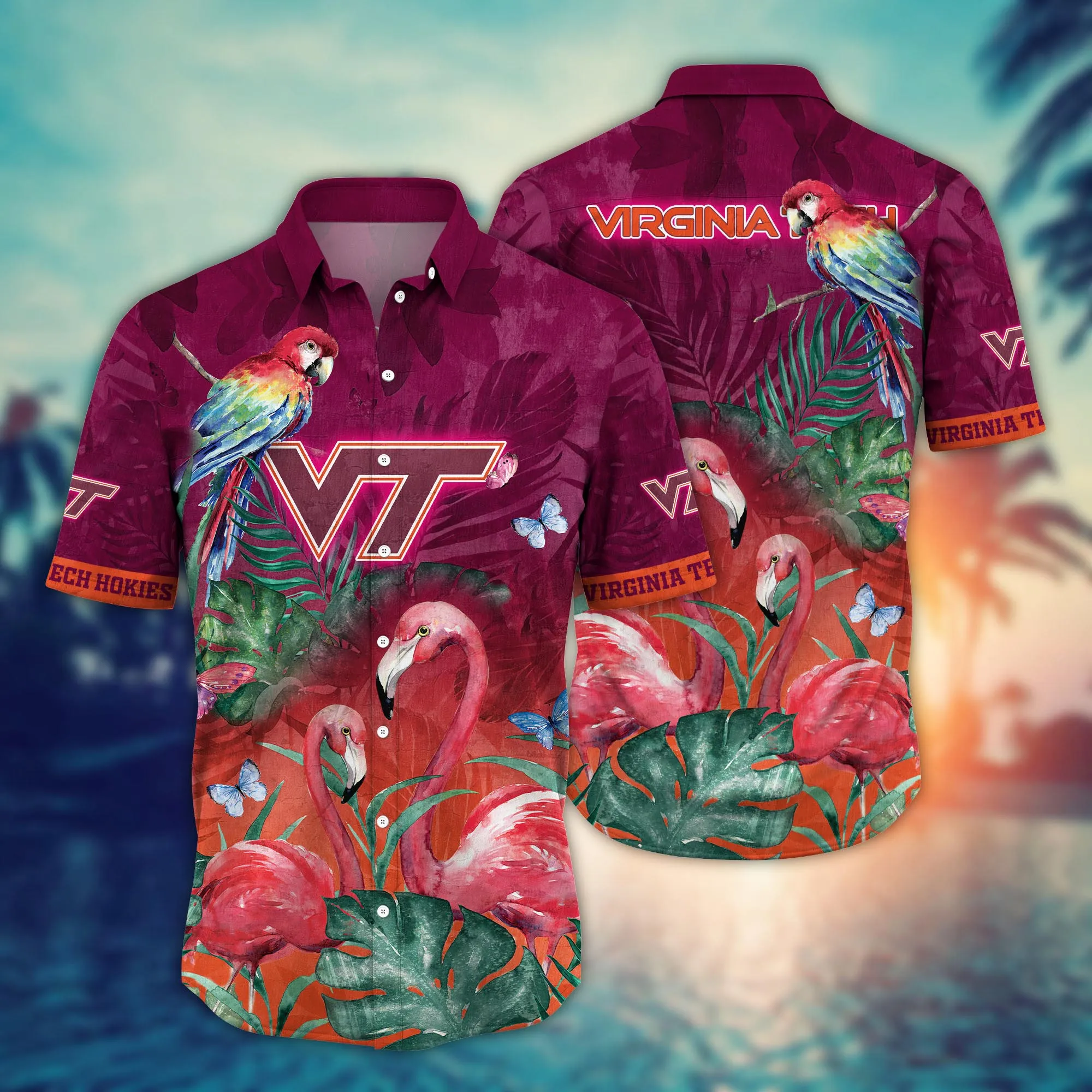 Virginia Tech Hokies NCAA Hawaiian Shirt Sunbathe Aloha Shirt Virginia Tech Hokies NCAA Hawaiian Shirt Sunbathe Aloha Shirt