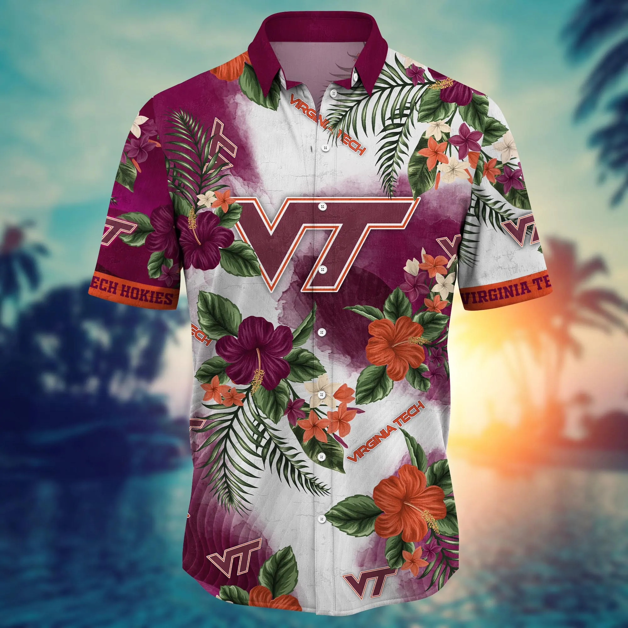 Virginia Tech Hokies NCAA Hawaiian Shirt Sunbathetime Aloha Shirt