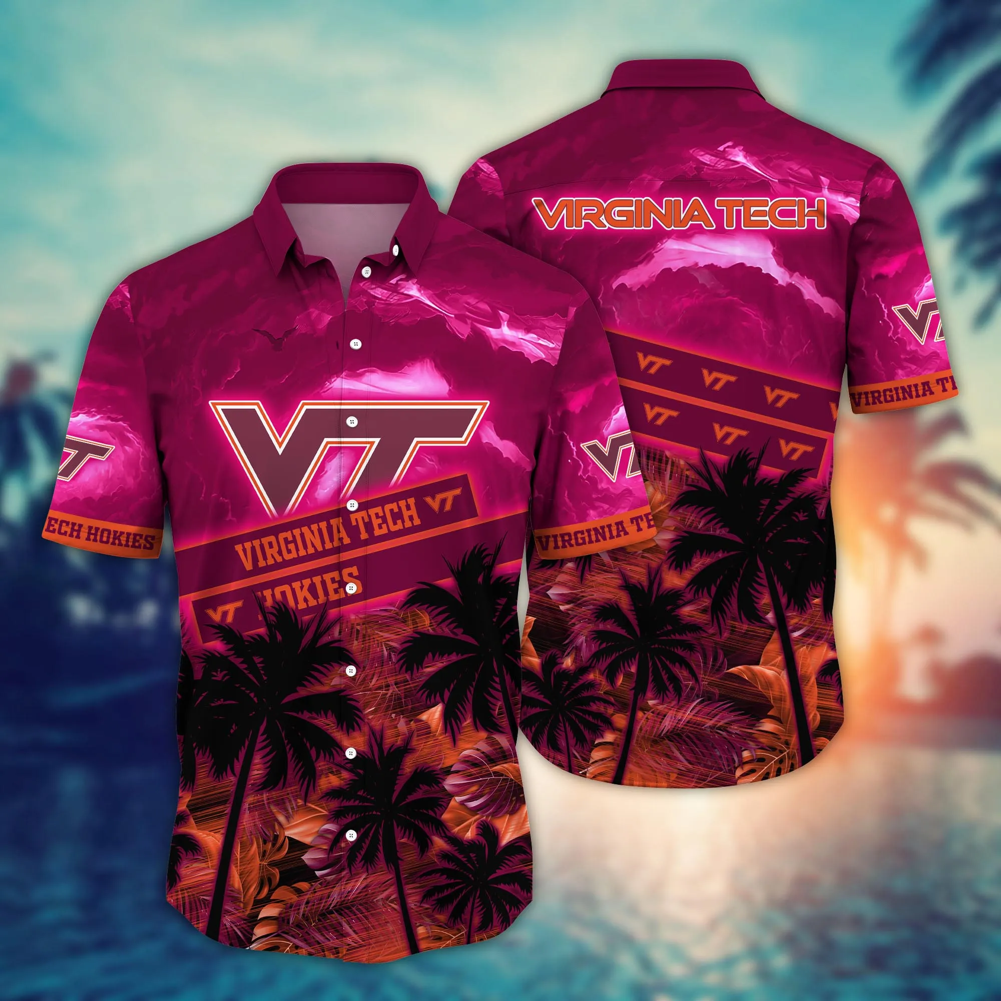 Virginia Tech Hokies NCAA Hawaiian Shirt Sunny Aloha Shirt