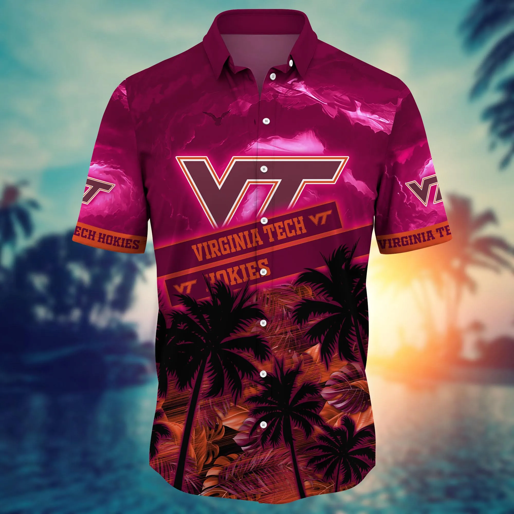Virginia Tech Hokies NCAA Hawaiian Shirt Sunny Aloha Shirt