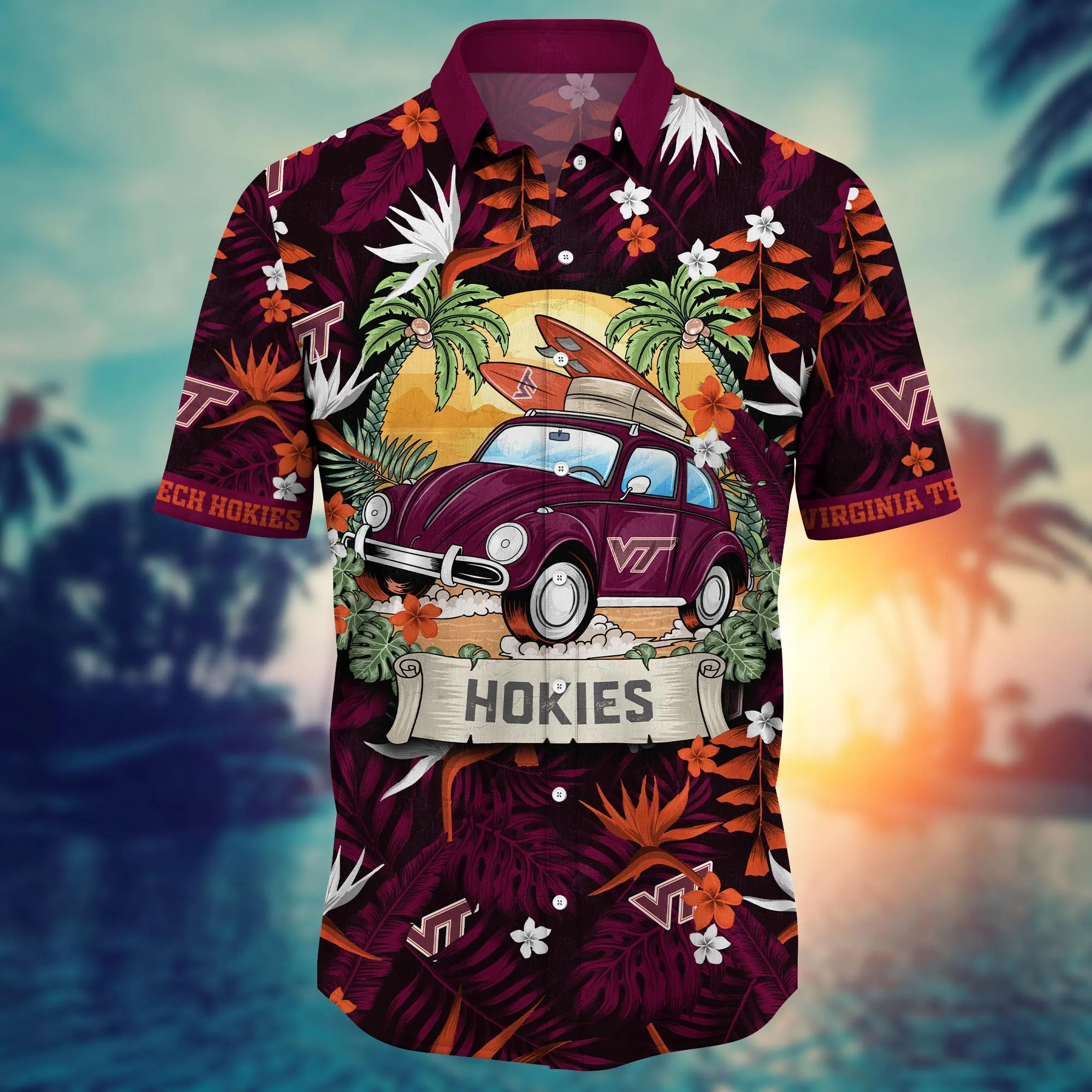 Virginia Tech Hokies NCAA Hawaiian Shirt Water Sportstime Aloha Shirt