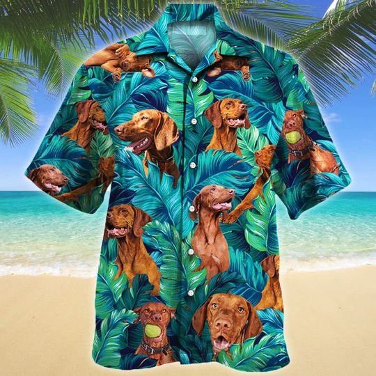 Vizsla Dog Lovers Hawaiian Style For Summertime All Printed 3D Hawaiian Shirt