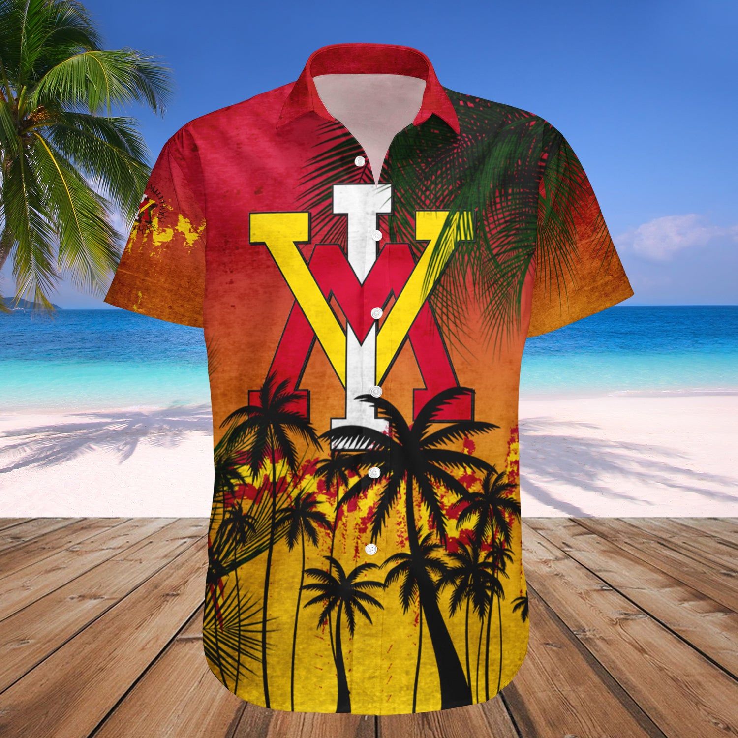 Vmi Keydets Hawaii Shirt Coconut Tree Tropical Grunge – NCAA