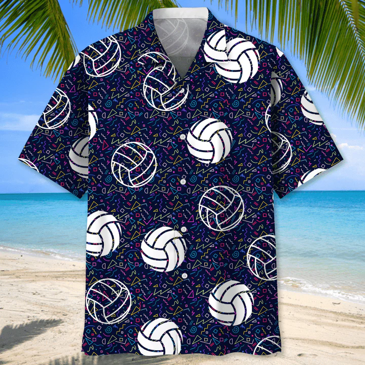Volleyball American Flag Flower Trendy Hawaiian Shirt, Volleyball Shirt, Sports Team Group Shirts