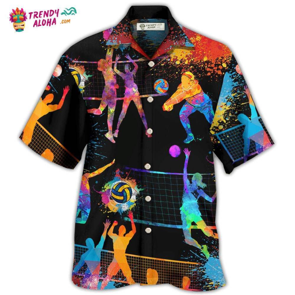 Volleyball Art Mix Color Hawaiian Shirt Trendy Aloha Trendy Aloha