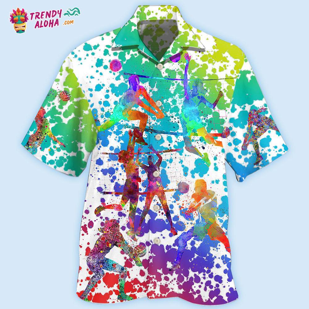 Volleyball Colorful Painting Hawaiian Shirt – Trendy Aloha