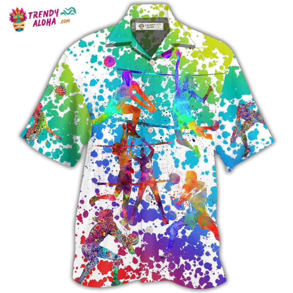 Volleyball Colorful Painting Hawaiian Shirt – Trendy Aloha Volleyball Colorful Painting Hawaiian Shirt – Trendy Aloha