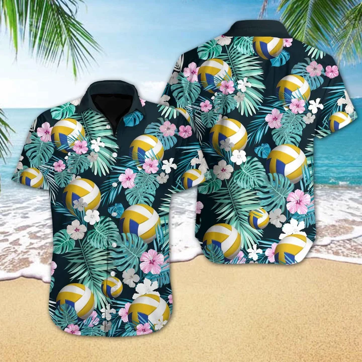 Volleyball Flower Tropical Jungle Trendy Hawaiian Shirt Volleyball Flower Tropical Jungle Trendy Hawaiian Shirt