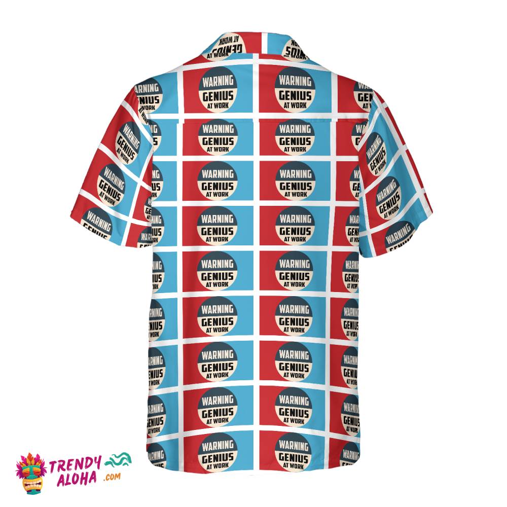 Warning Genius Work Vintage Hawaiian Shirt