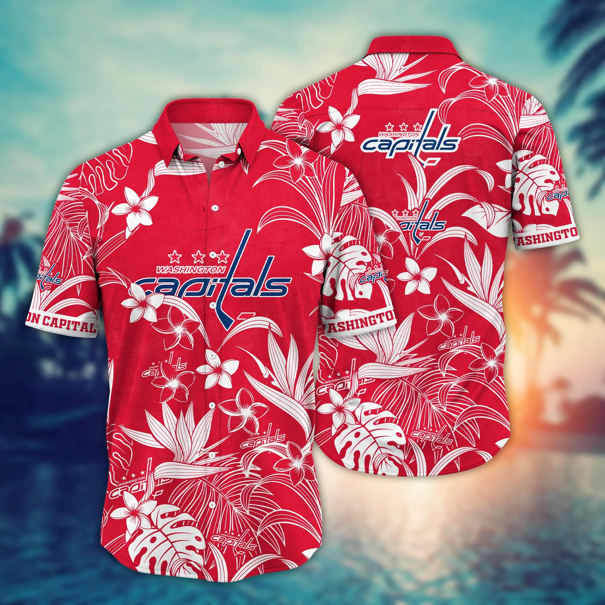 Washington Capitals NHL Hawaiian Shirt Flip Flops Aloha Shirt