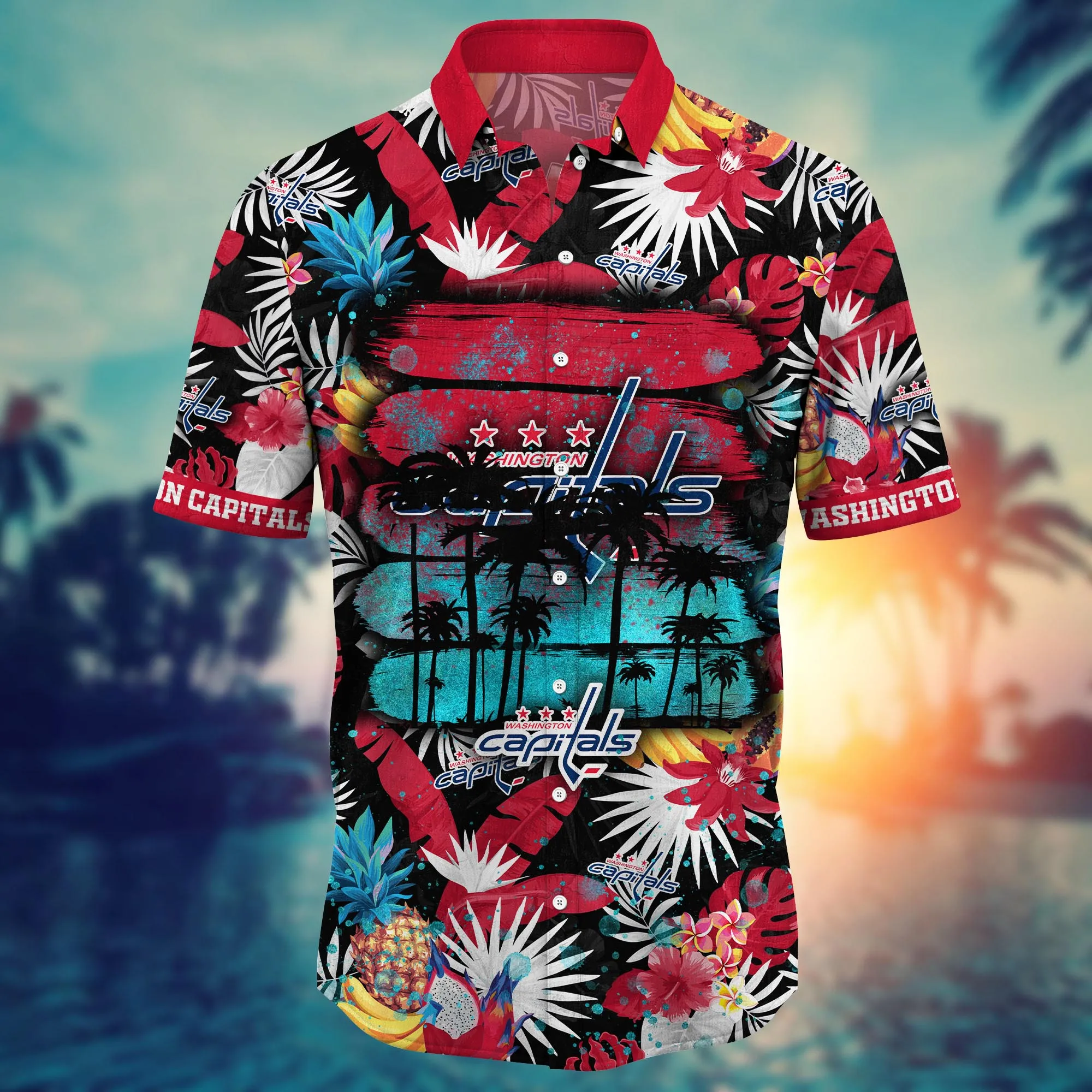 Washington Capitals NHL Hawaiian Shirt Sun Raystime Aloha Shirt