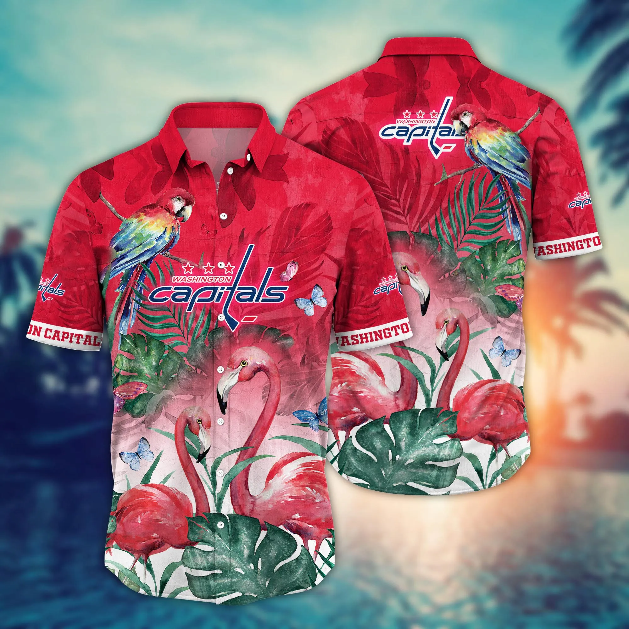 Washington Capitals NHL Hawaiian Shirt Sunlit Aloha Shirt