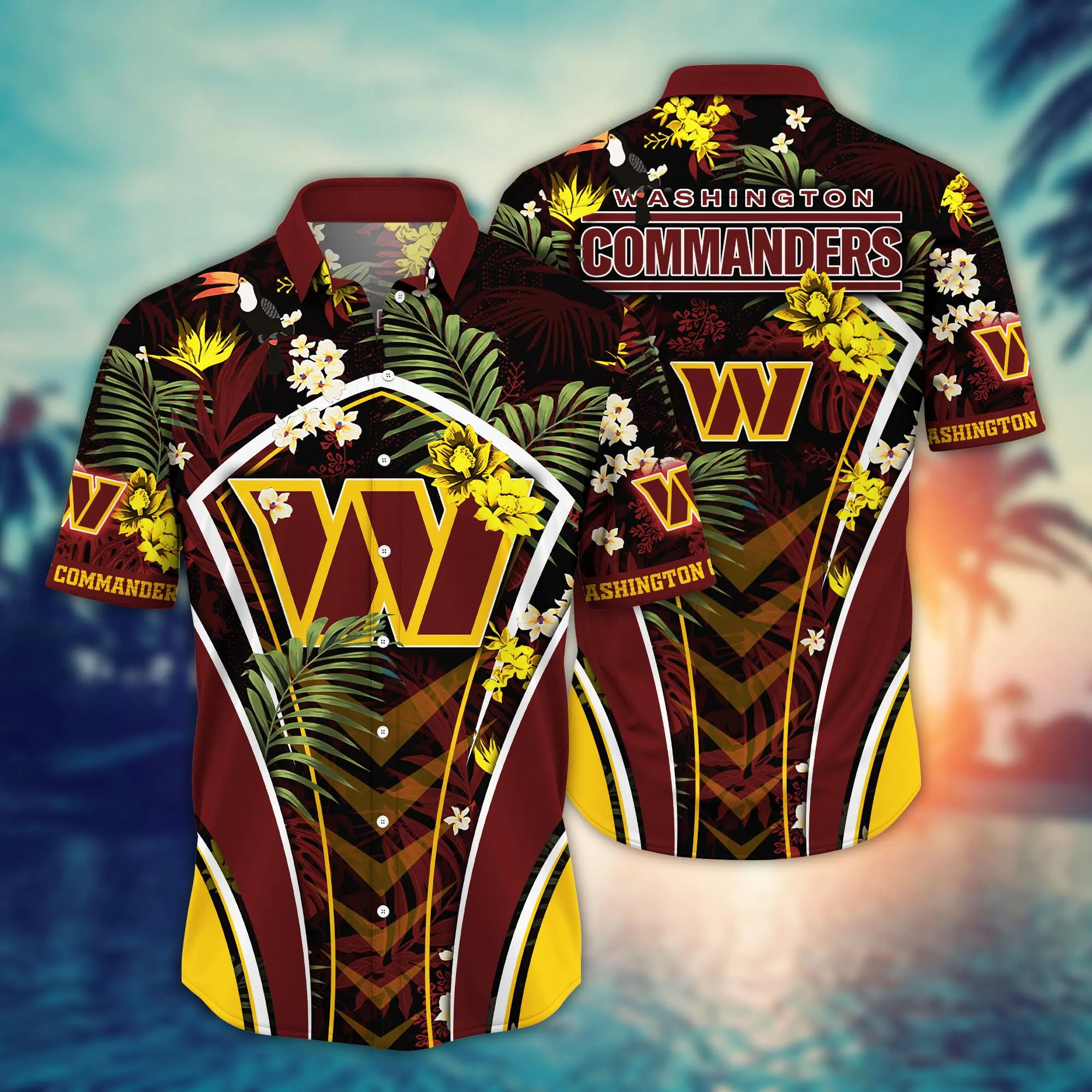 Washington Commanders NFL Hawaiian Shirt Beach Days Aloha Shirt Washington Commanders NFL Hawaiian Shirt Beach Days Aloha Shirt