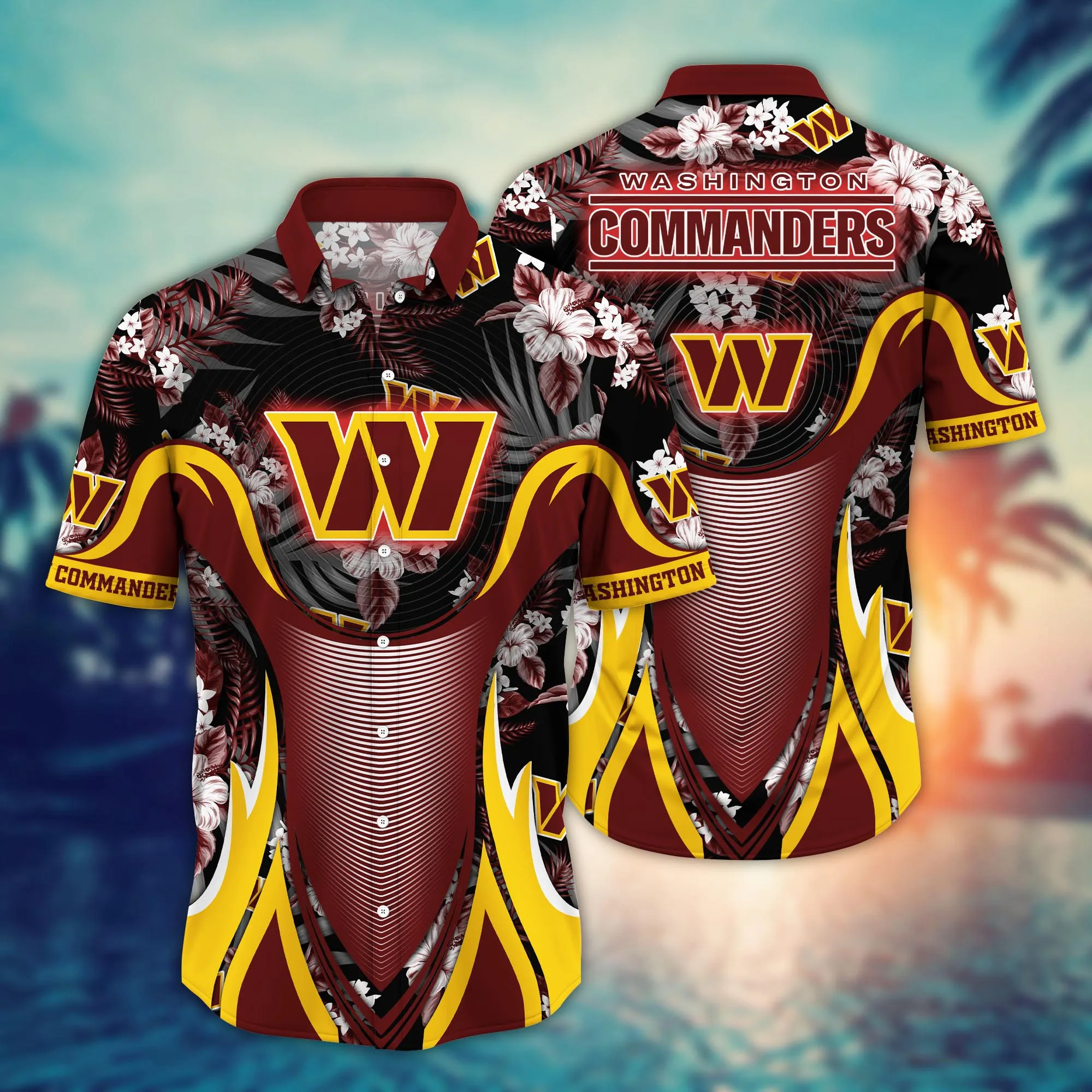 Washington Commanders NFL Hawaiian Shirt Picnics Aloha Shirt Washington Commanders NFL Hawaiian Shirt Picnics Aloha Shirt