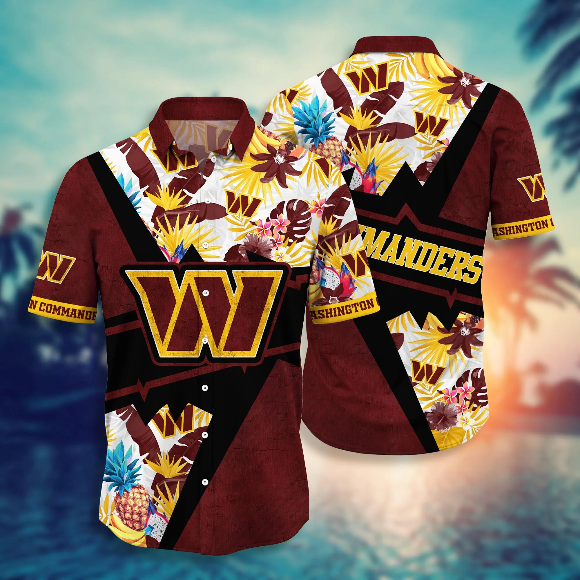 Washington Commanders NFL Hawaiian Shirt Umbrellas (For Sun) Aloha Shirt