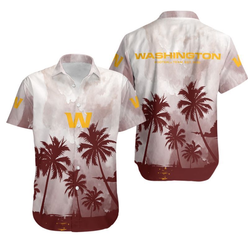 Washington Football Team Coconut Trees NFL Gift For Fan Hawaiian Shirt & Short