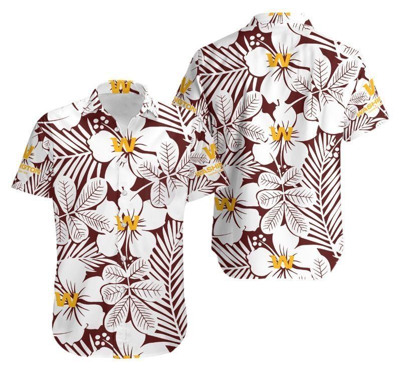 Washington Football Team Flower Hawaii Shirt And Shorts Summer Collection Trendy Aloha