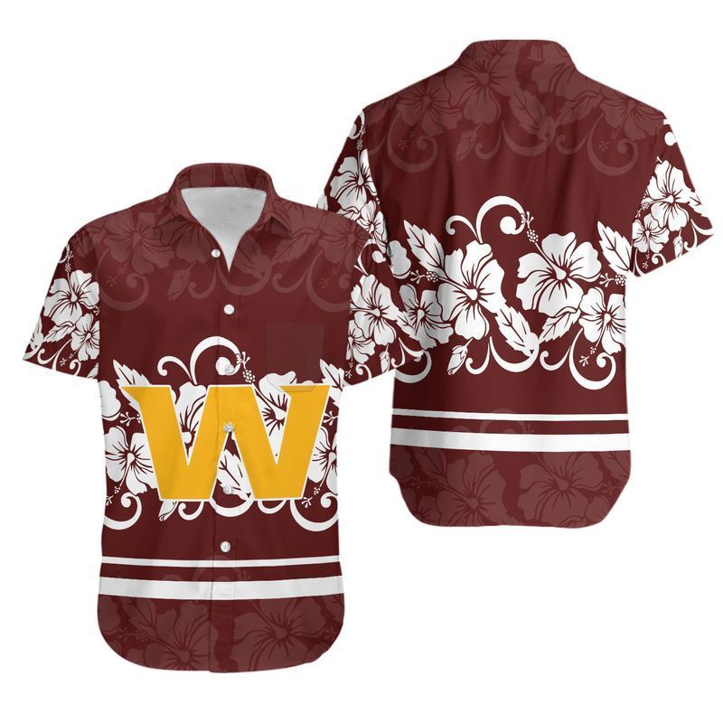Washington Football Team Hibiscus Flowers Hawaii Shirt And Shorts Summer Collection Trendy Aloha