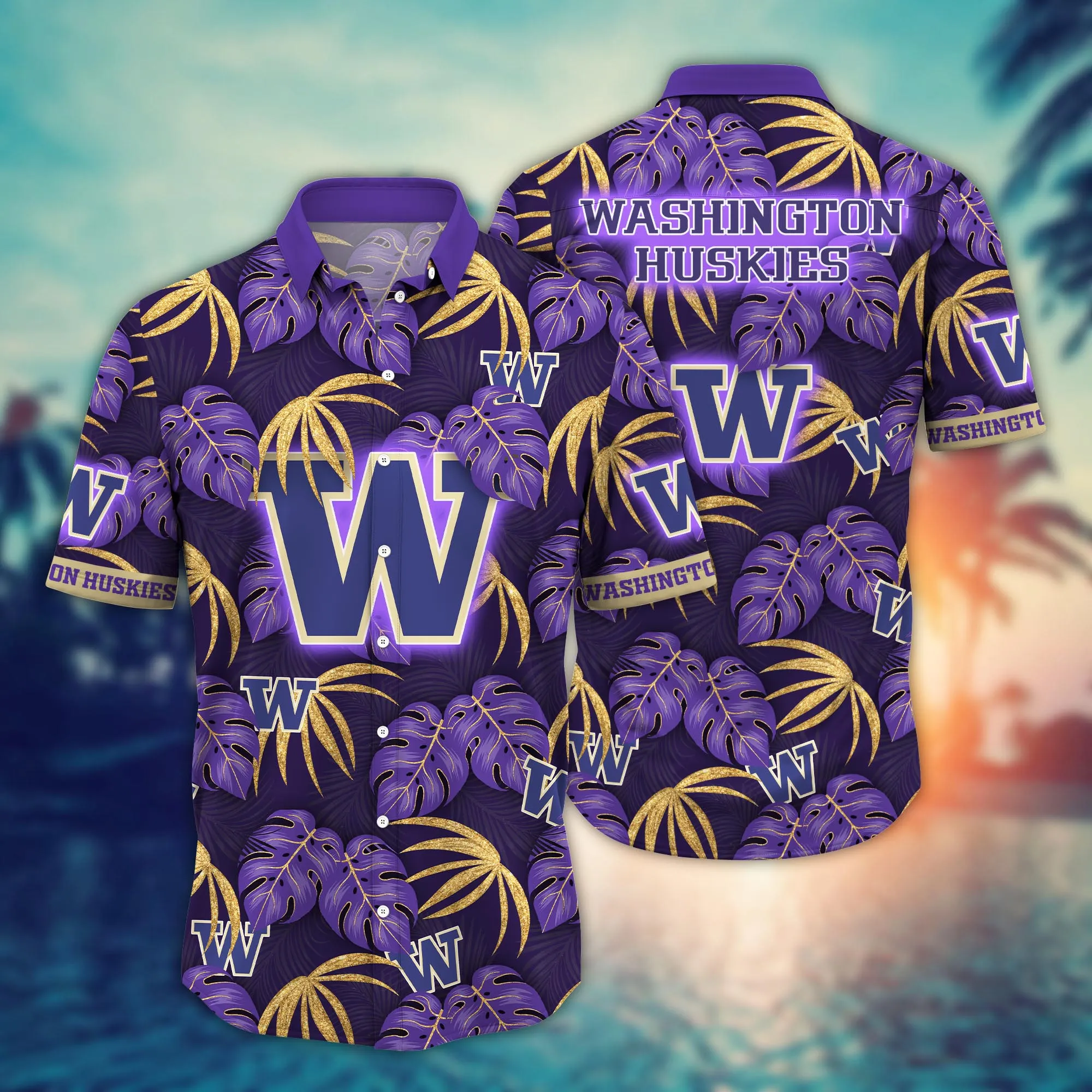 Washington Huskies NCAA Hawaiian Shirt Beach Days Aloha Shirt Washington Huskies NCAA Hawaiian Shirt Beach Days Aloha Shirt