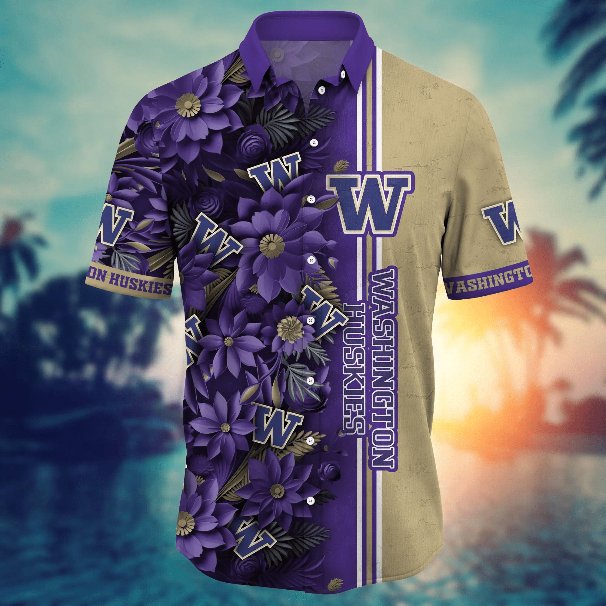 Washington Huskies NCAA Hawaiian Shirt Custom August Aloha Shirt