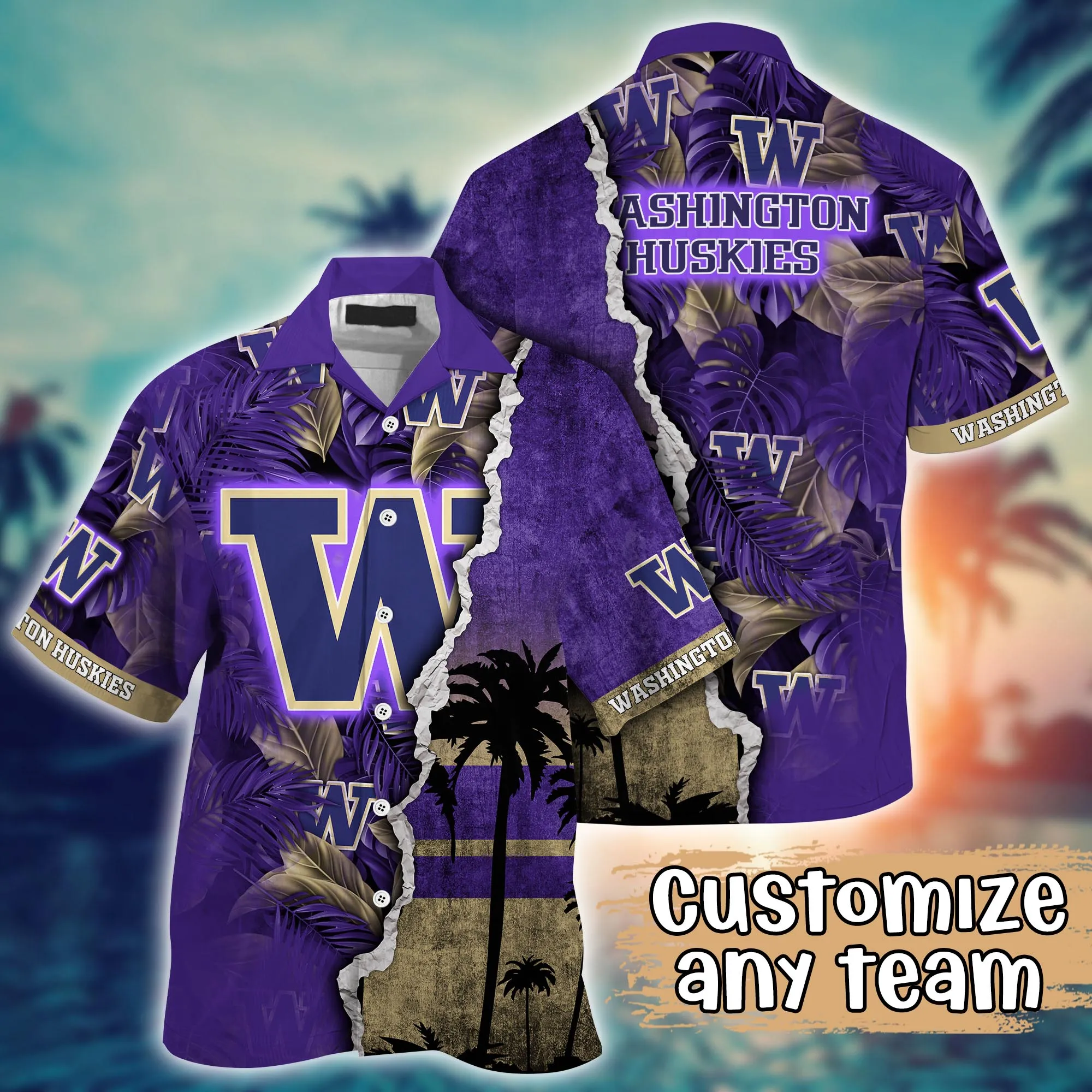 Washington Huskies NCAA Hawaiian Shirt Custom Umbrellas (For Sun) Aloha Shirt