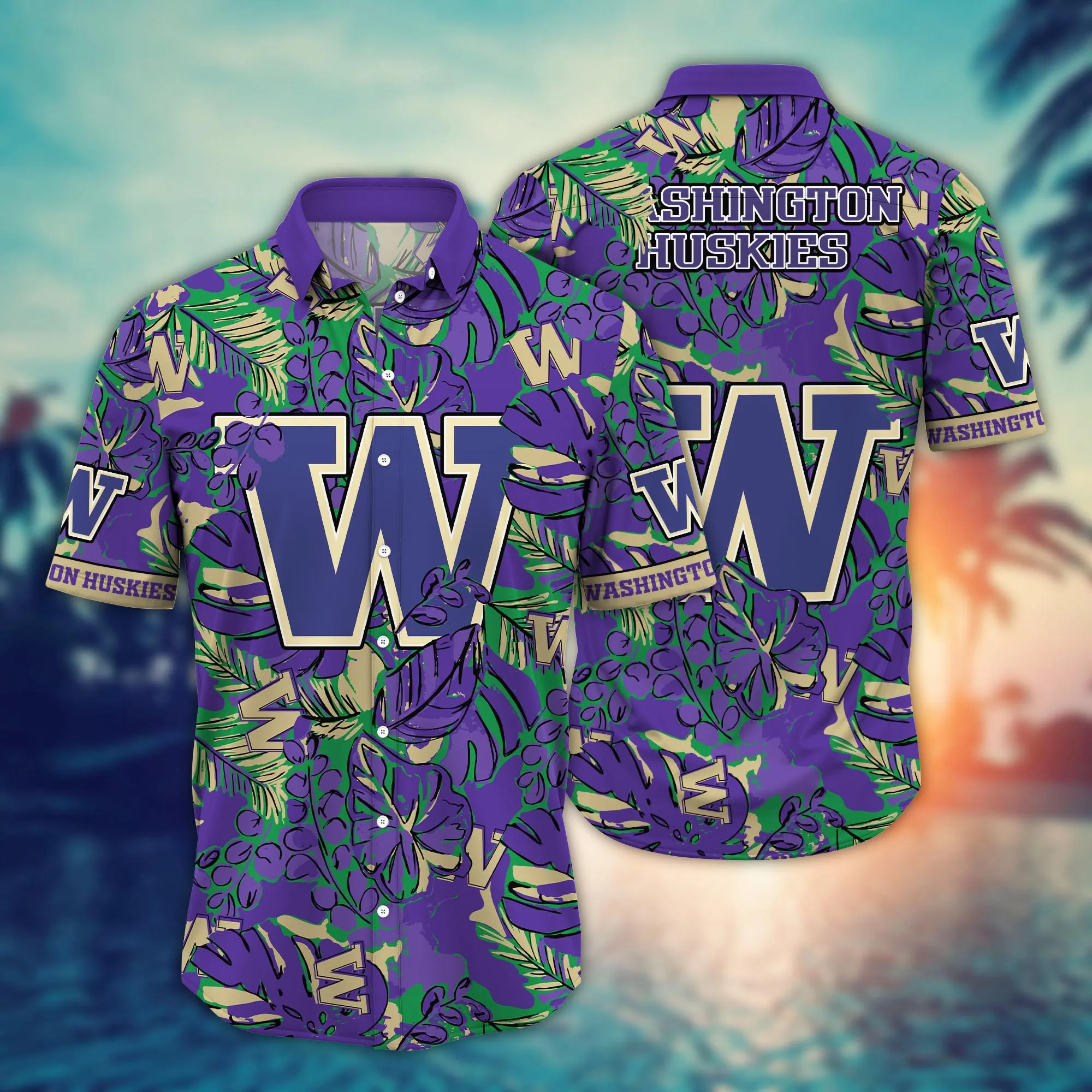 Washington Huskies NCAA Hawaiian Shirt Shorts Pitch Sport Shirts Washington Huskies NCAA Hawaiian Shirt Shorts Pitch Sport Shirts