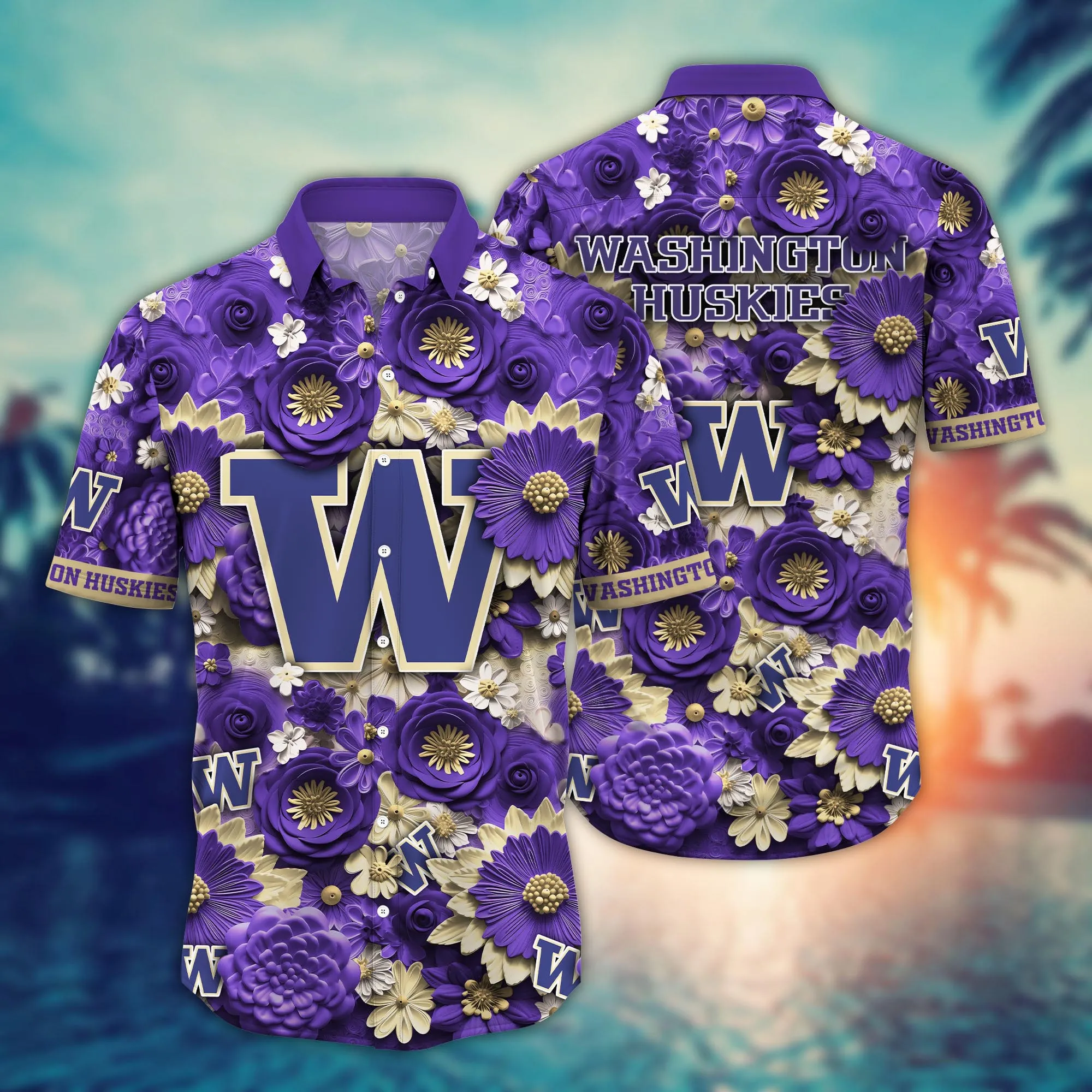 Washington Huskies NCAA Hawaiian Shirt Trending For This Summer Customize Shirt Any Team