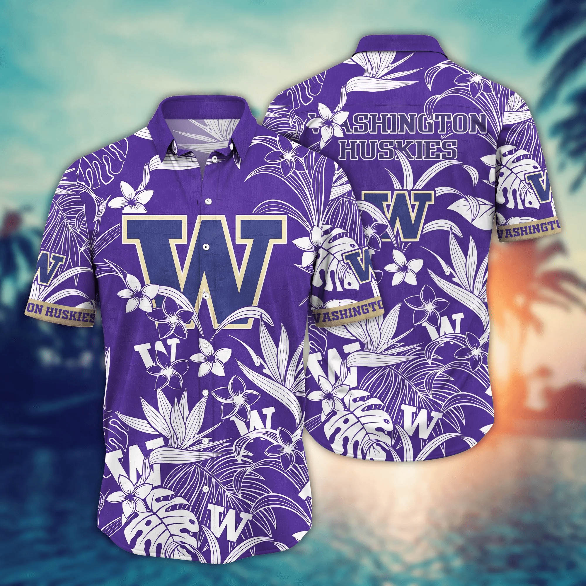 Washington Huskies NCAA Hawaiian Shirt Warm Breezestime Aloha Shirt Washington Huskies NCAA Hawaiian Shirt Warm Breezestime Aloha Shirt