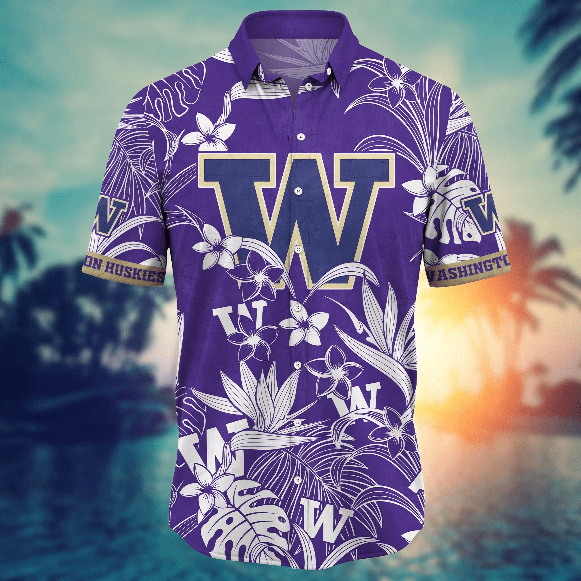 Washington Huskies NCAA Hawaiian Shirt Warm Breezestime Aloha Shirt
