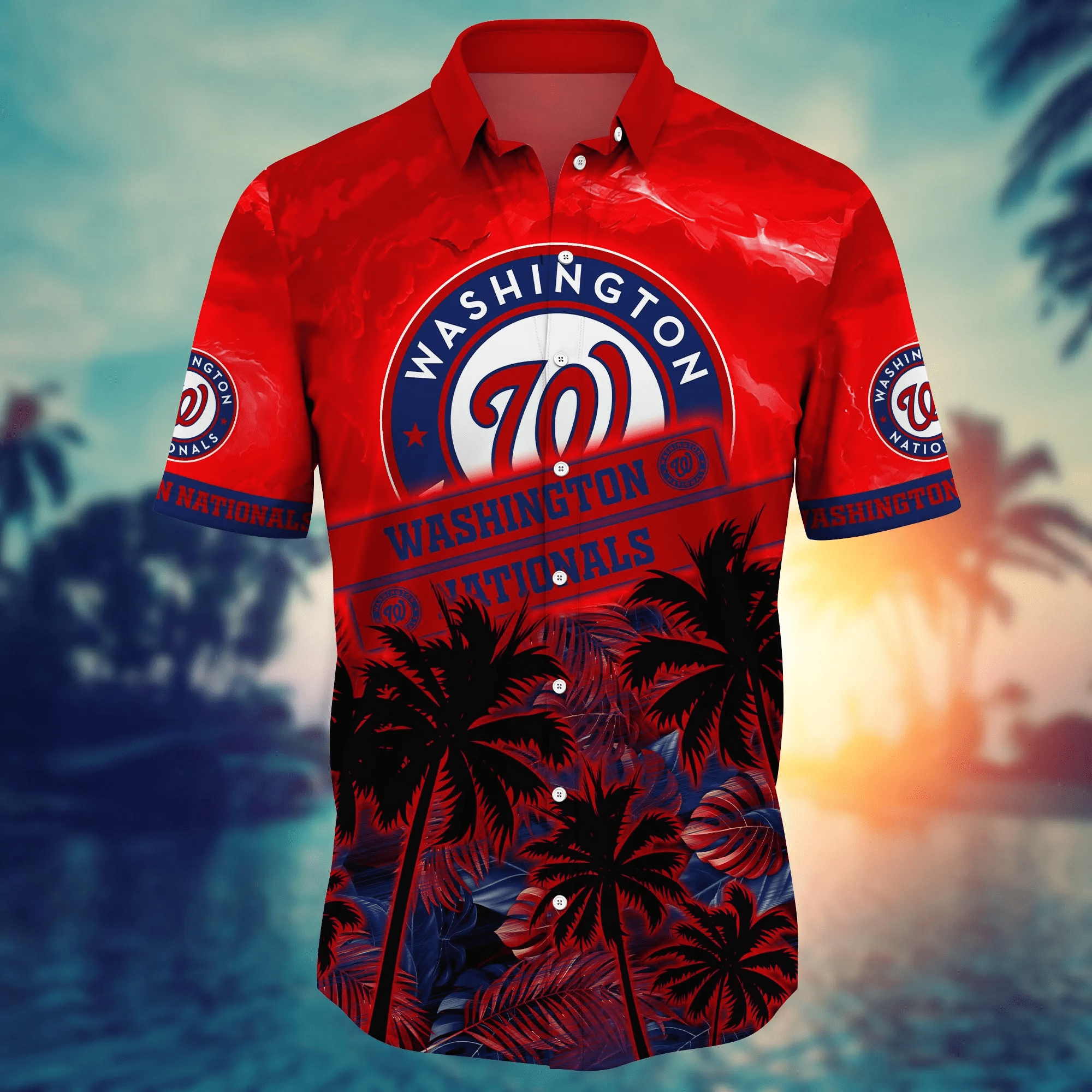 Washington Nationals MLB Hawaiian Shirt Breezy Aloha Shirt