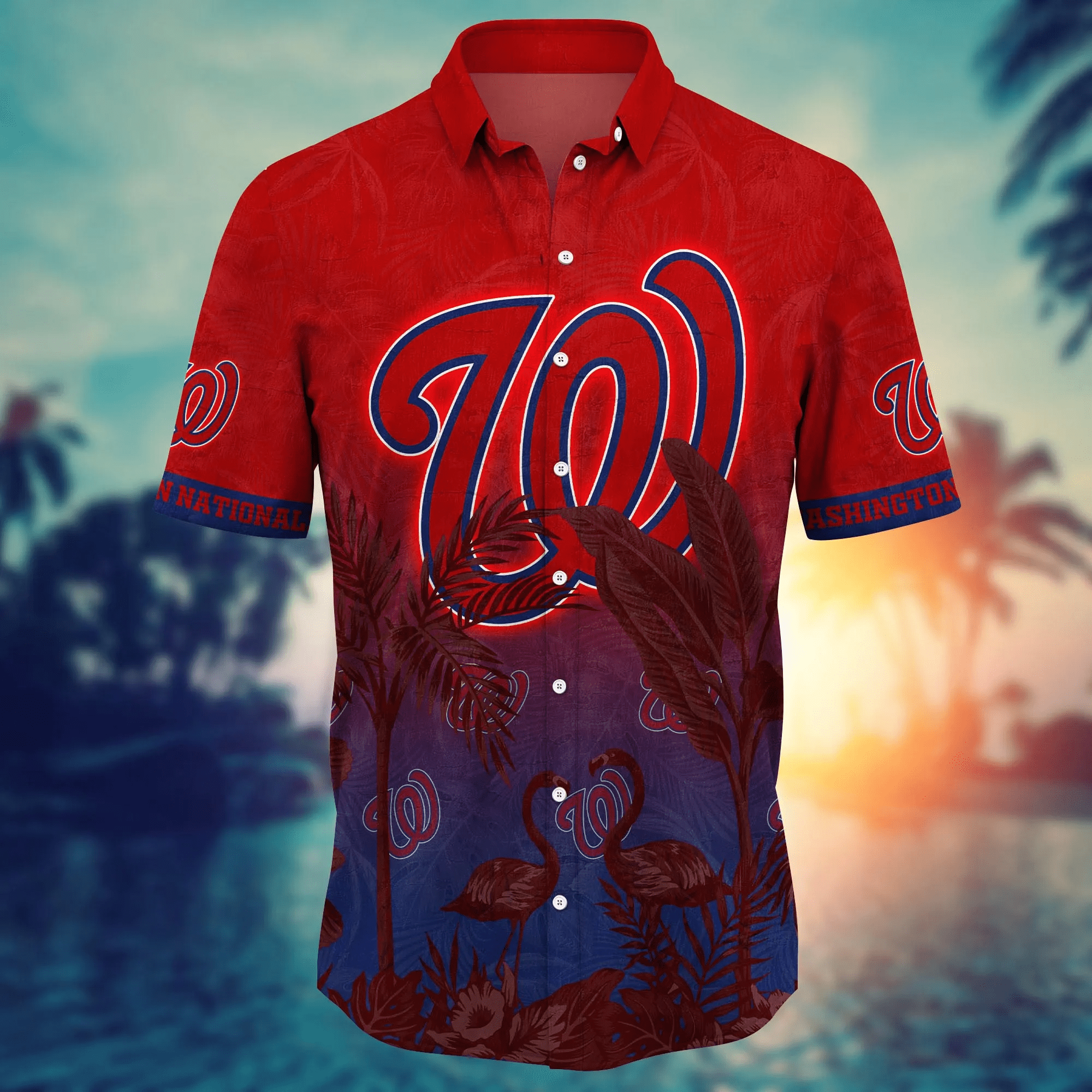 Washington Nationals MLB Hawaiian Shirt Parasolstime Aloha Shirt